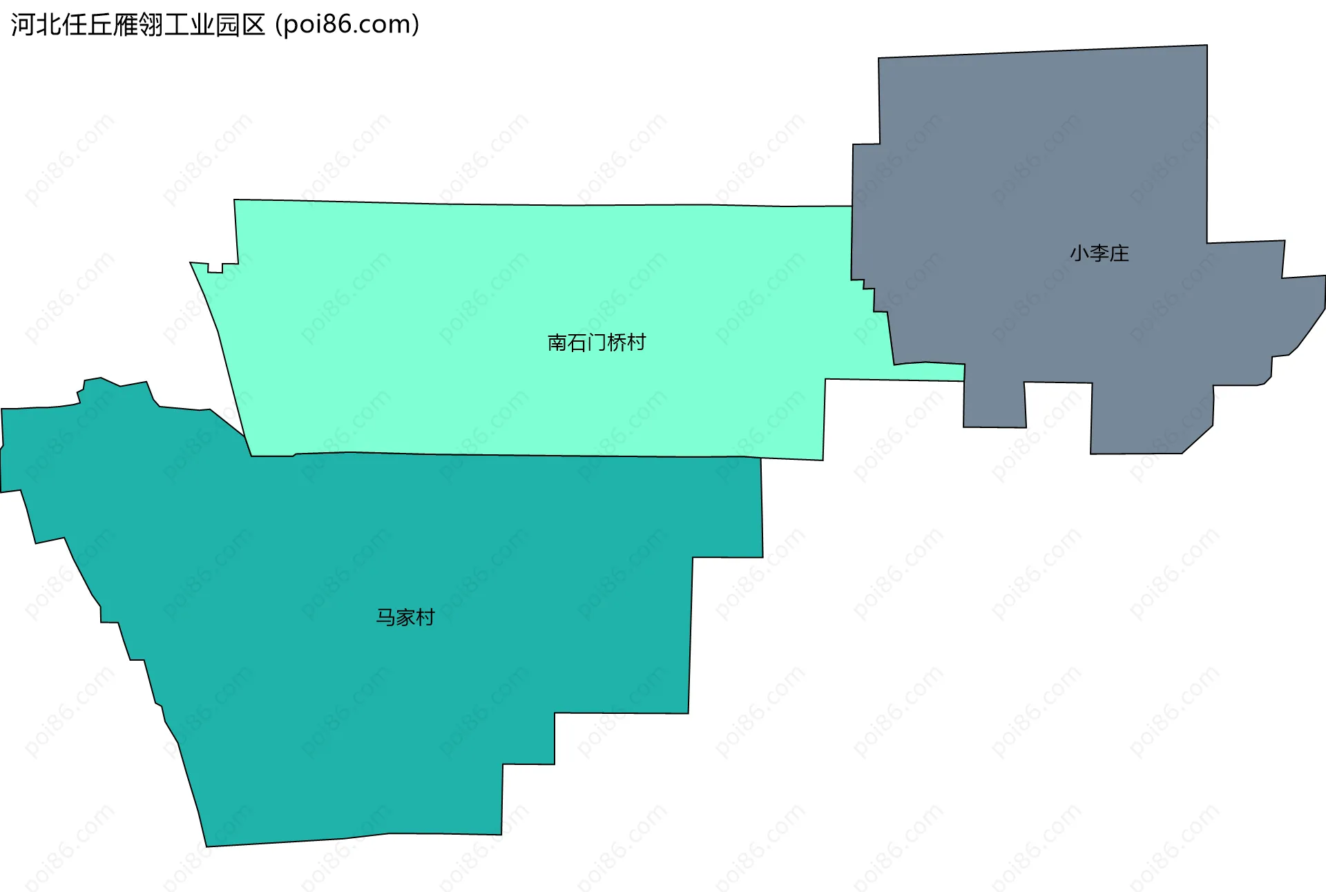 河北任丘雁翎工业园区边界地图(五级行政区划)