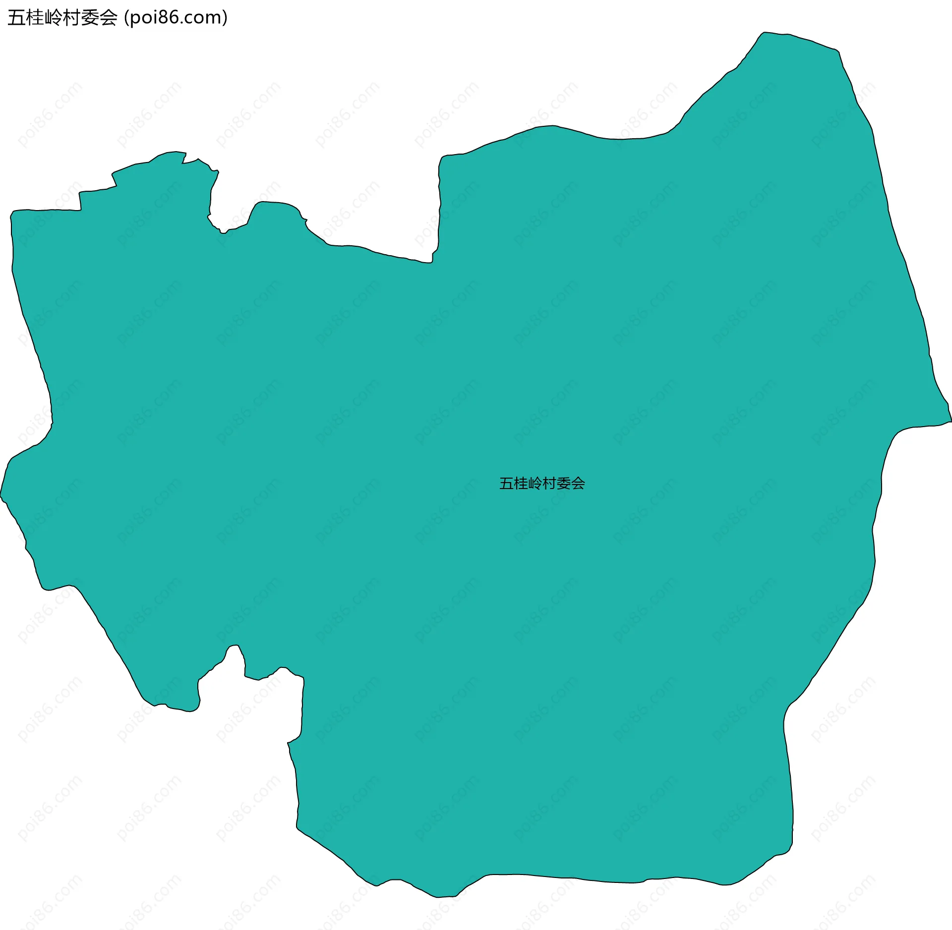 五桂岭村委会边界地图