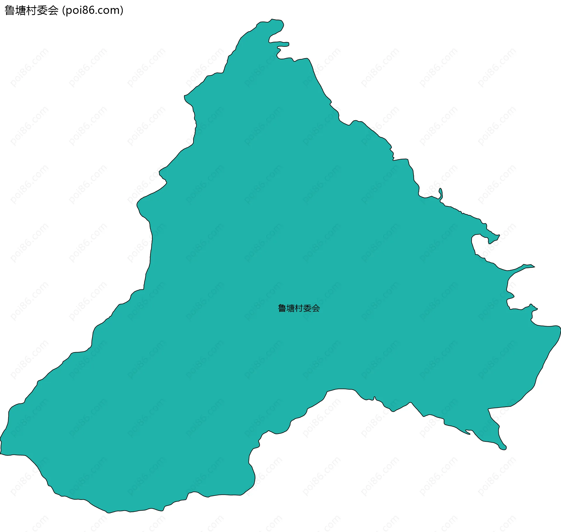 鲁塘村委会边界地图