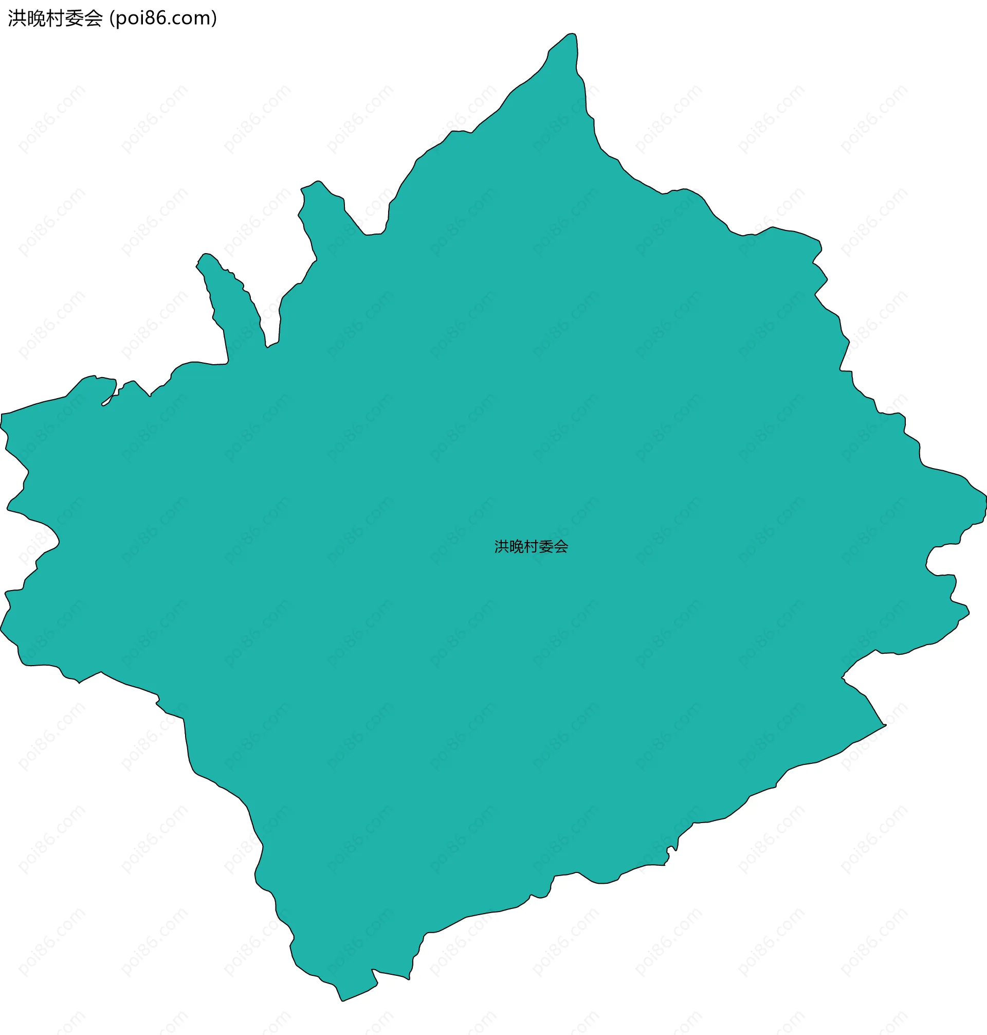 洪晚村委会边界地图
