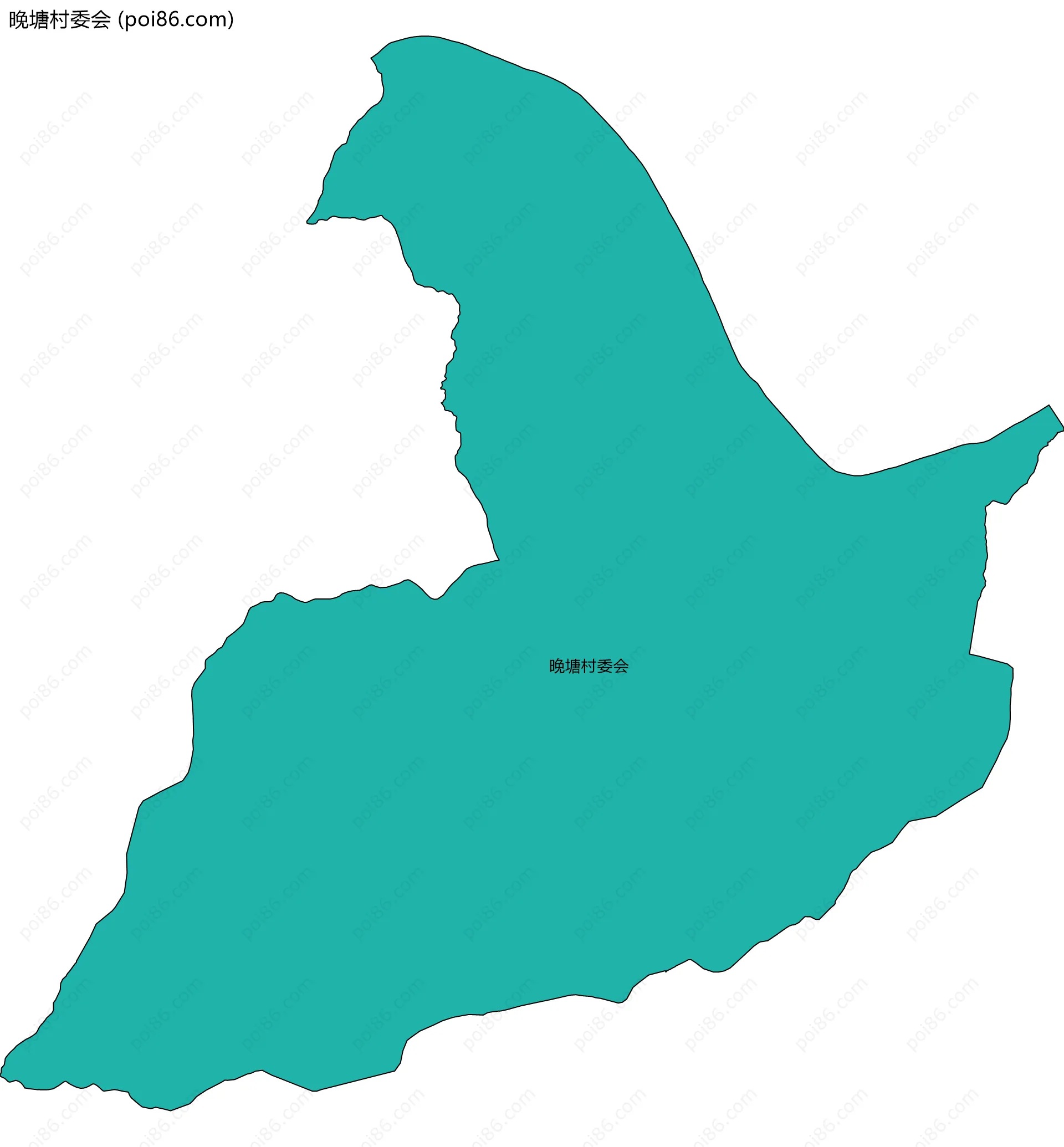 晚塘村委会边界地图