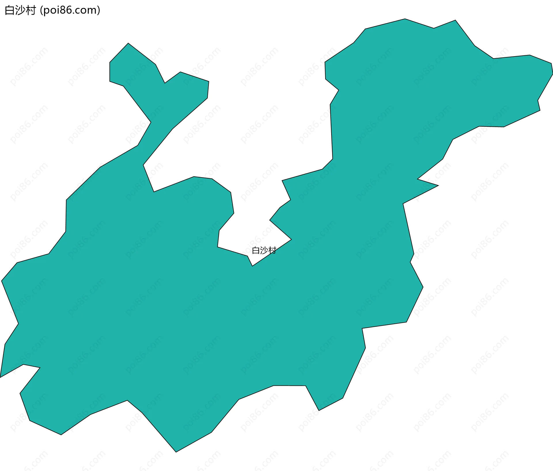 白沙村边界地图