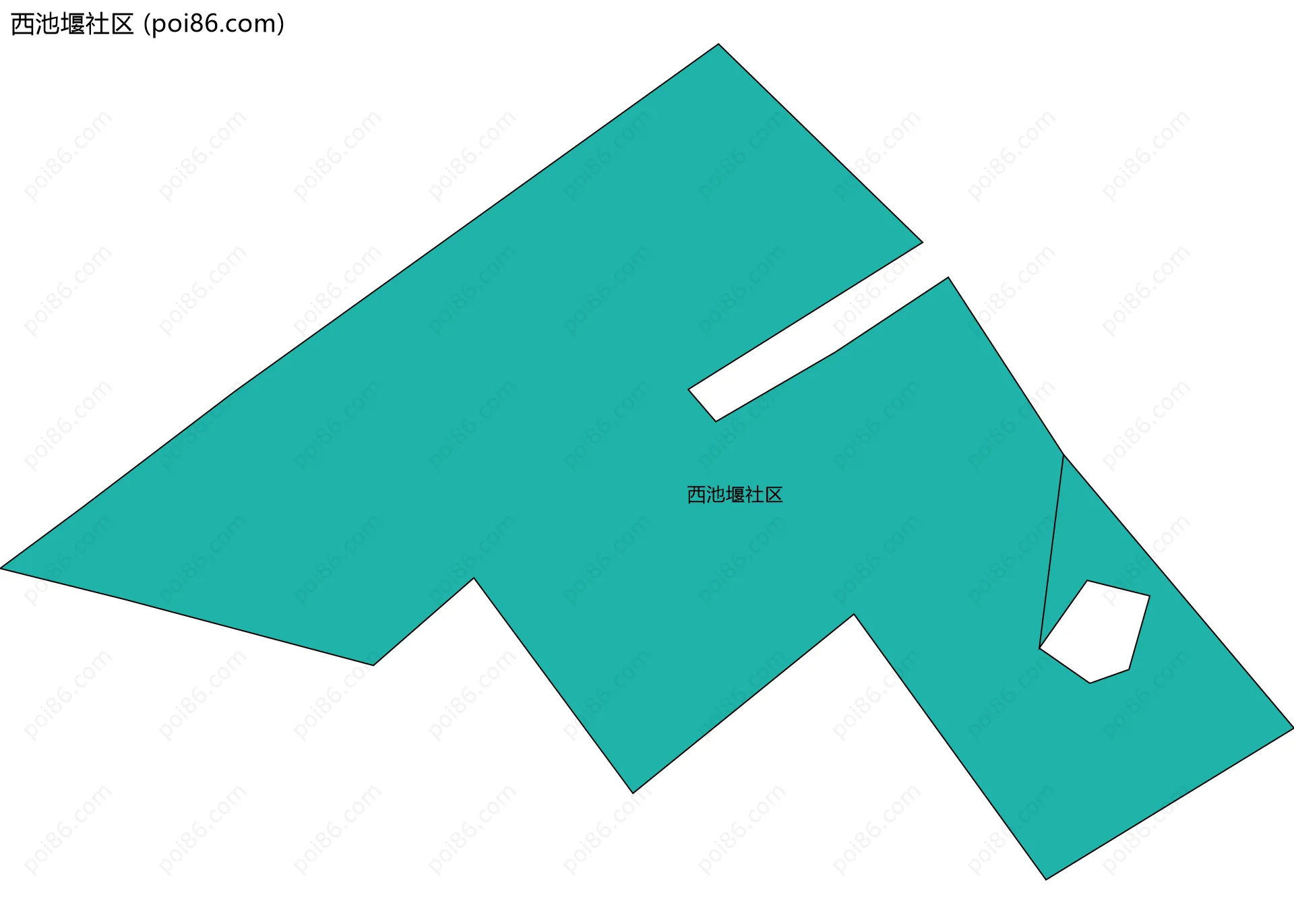 西池堰社区边界地图