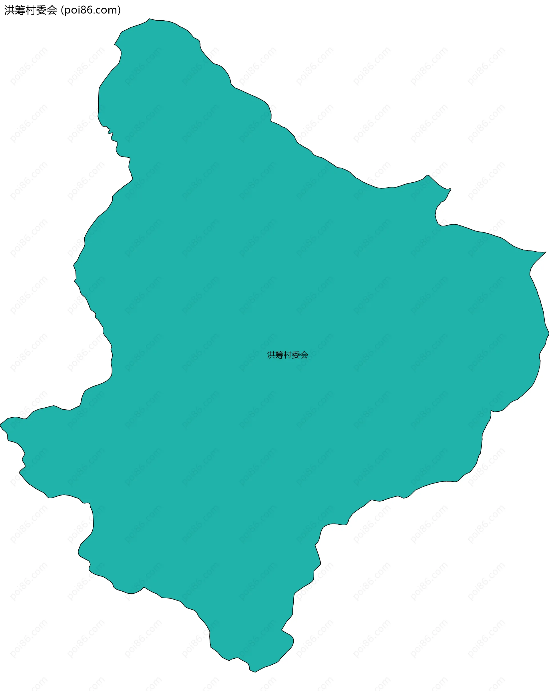 洪筹村委会边界地图