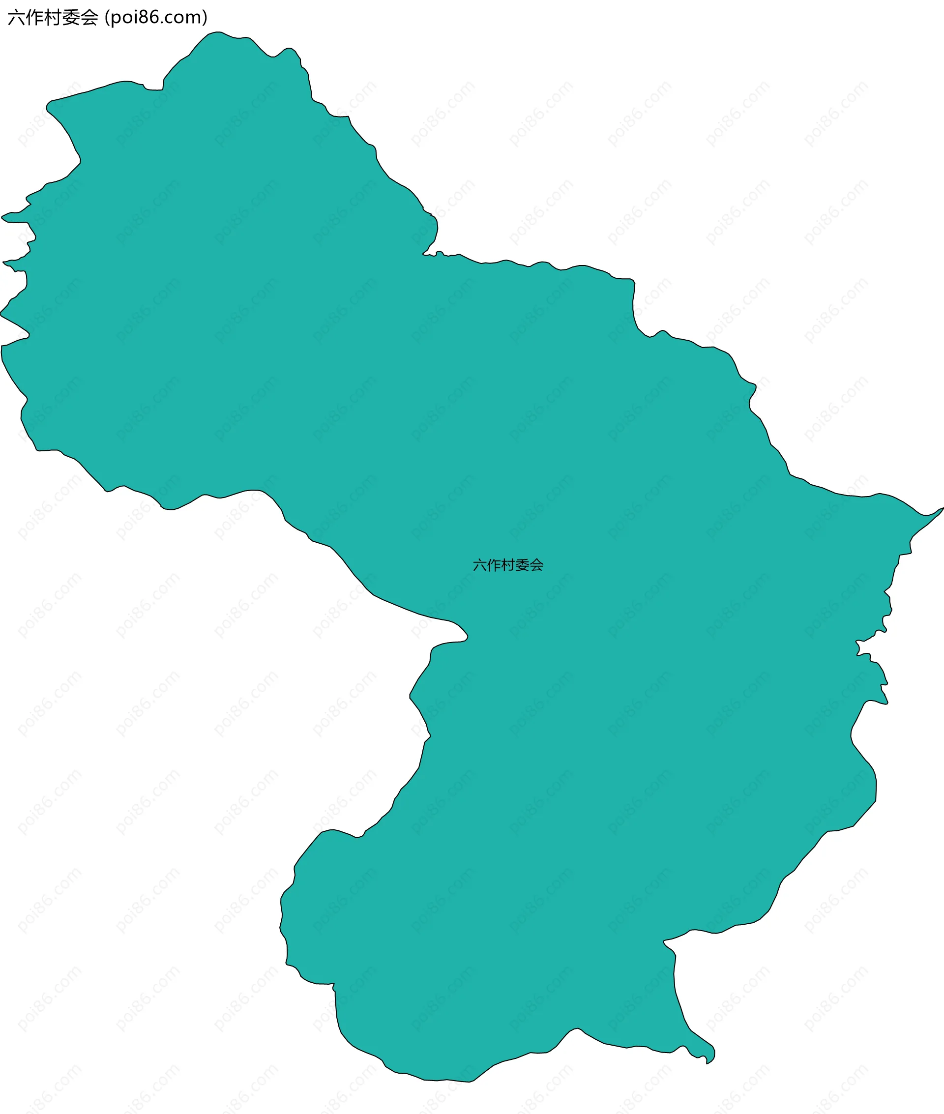 六作村委会边界地图