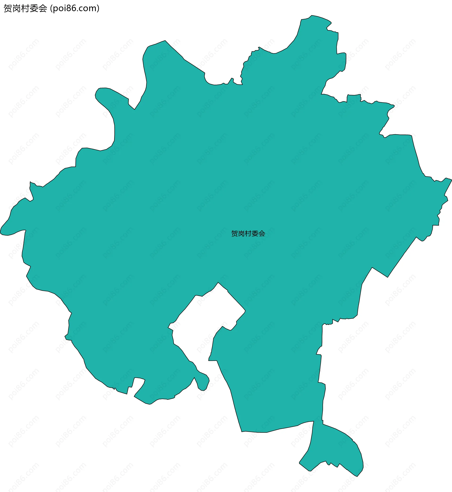 贺岗村委会边界地图