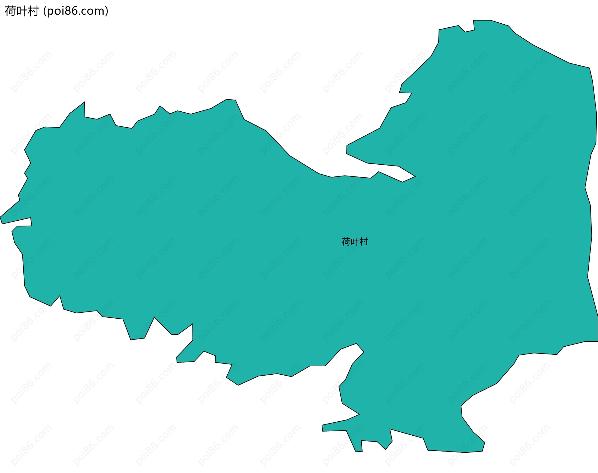 荷叶村边界地图
