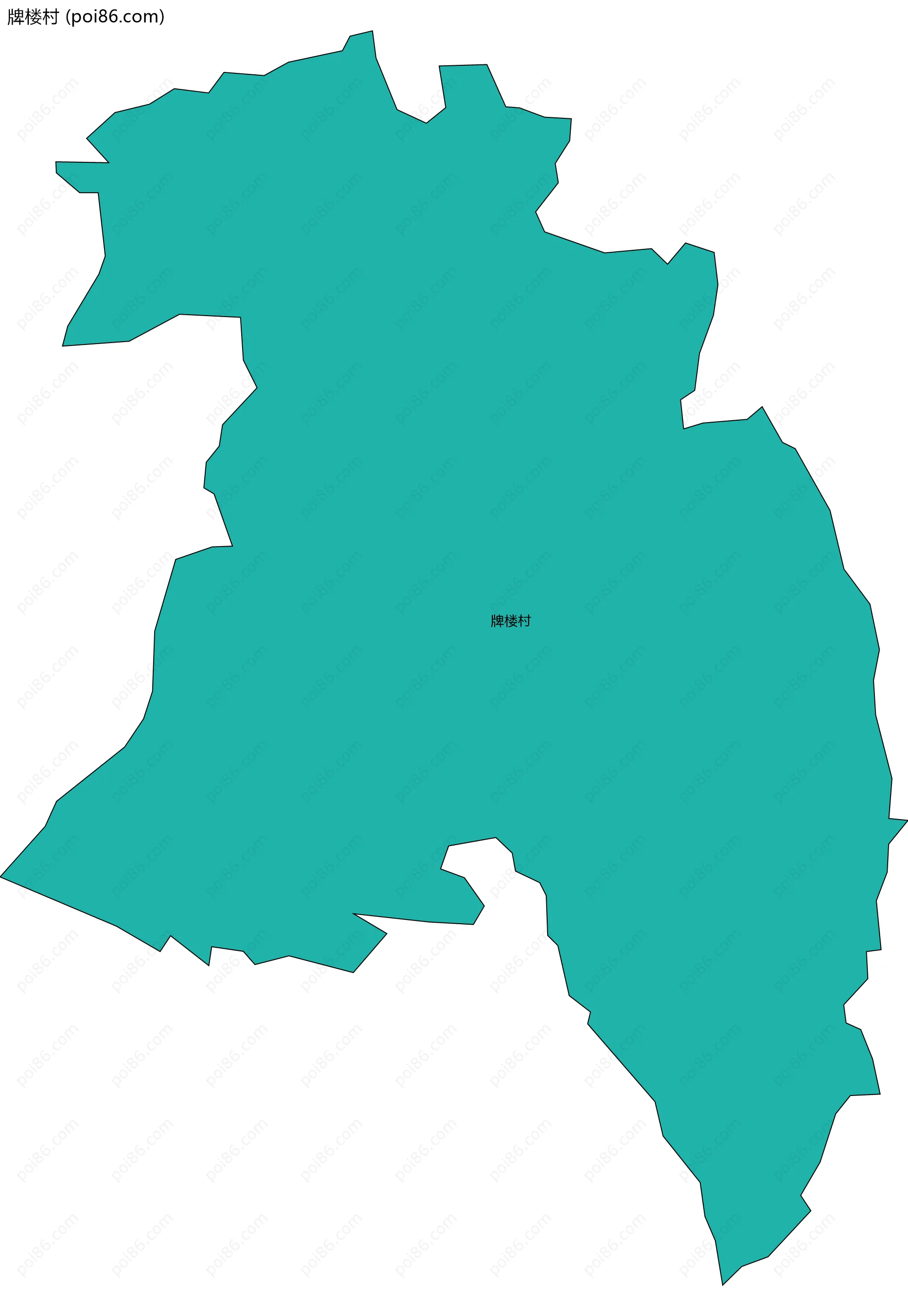 牌楼村边界地图