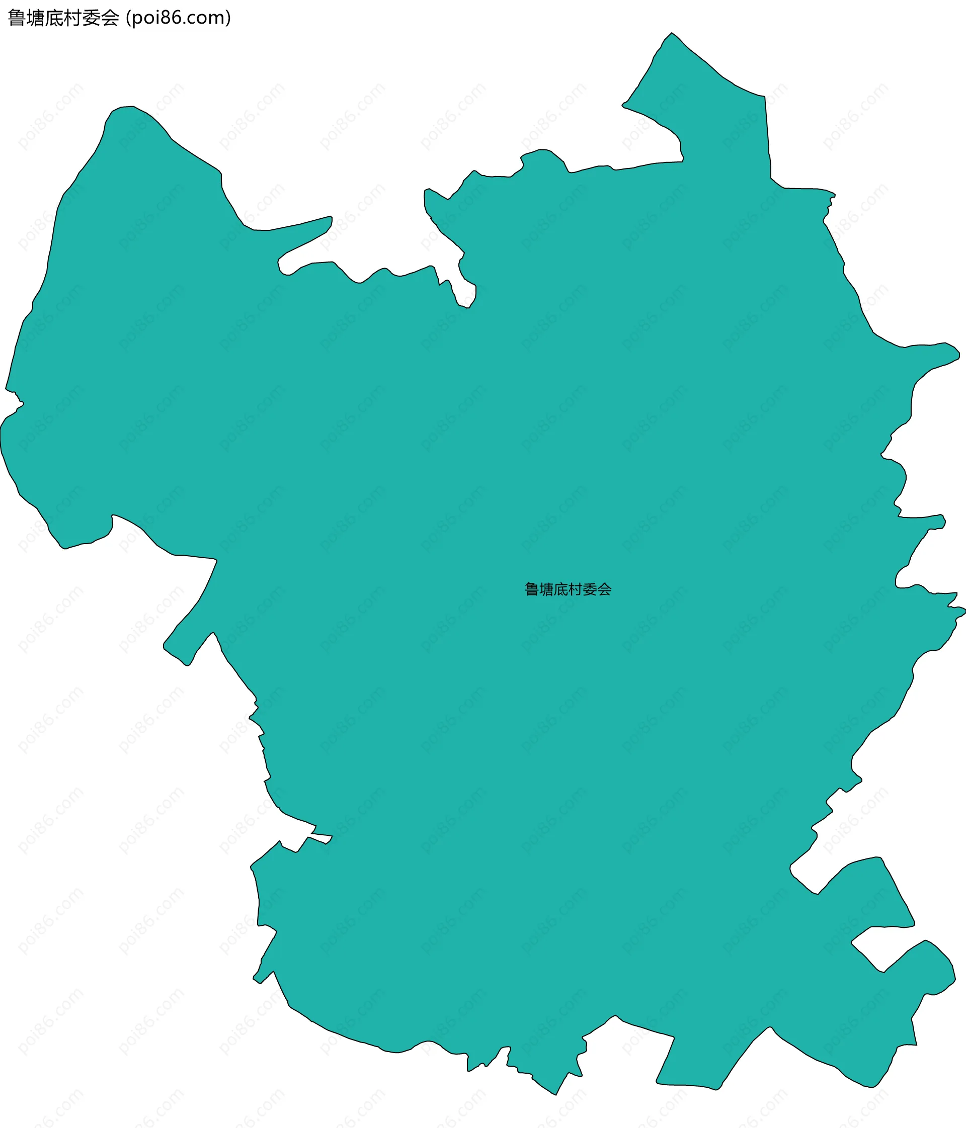 鲁塘底村委会边界地图