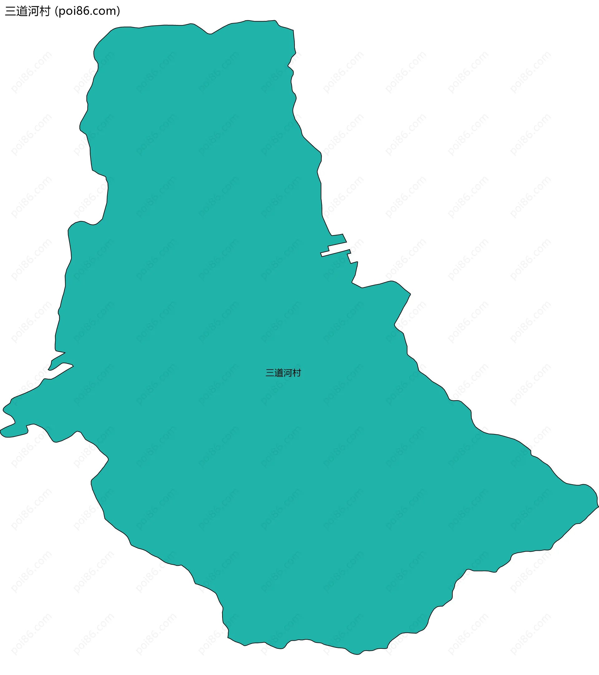 三道河村边界地图