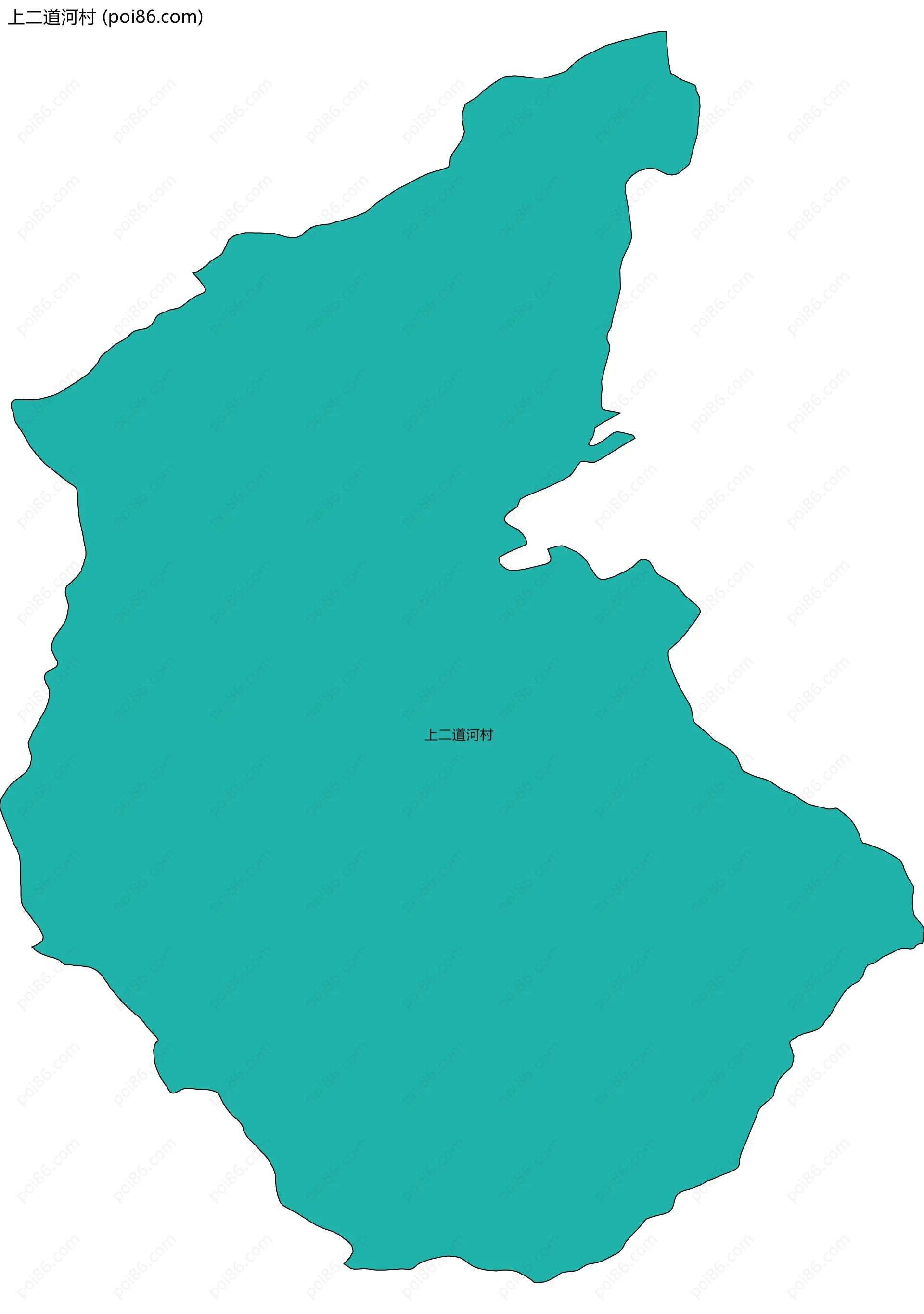 上二道河村边界地图