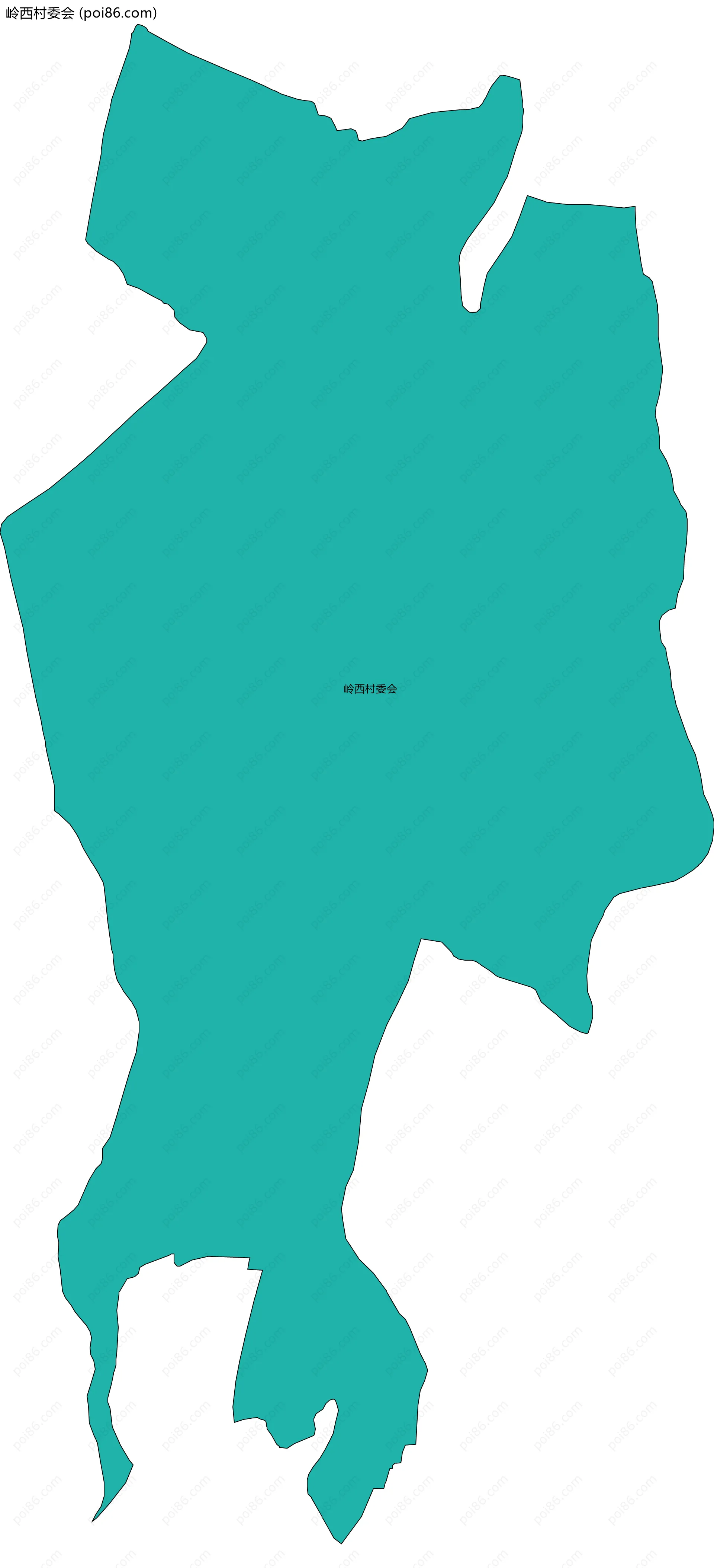 岭西村委会边界地图