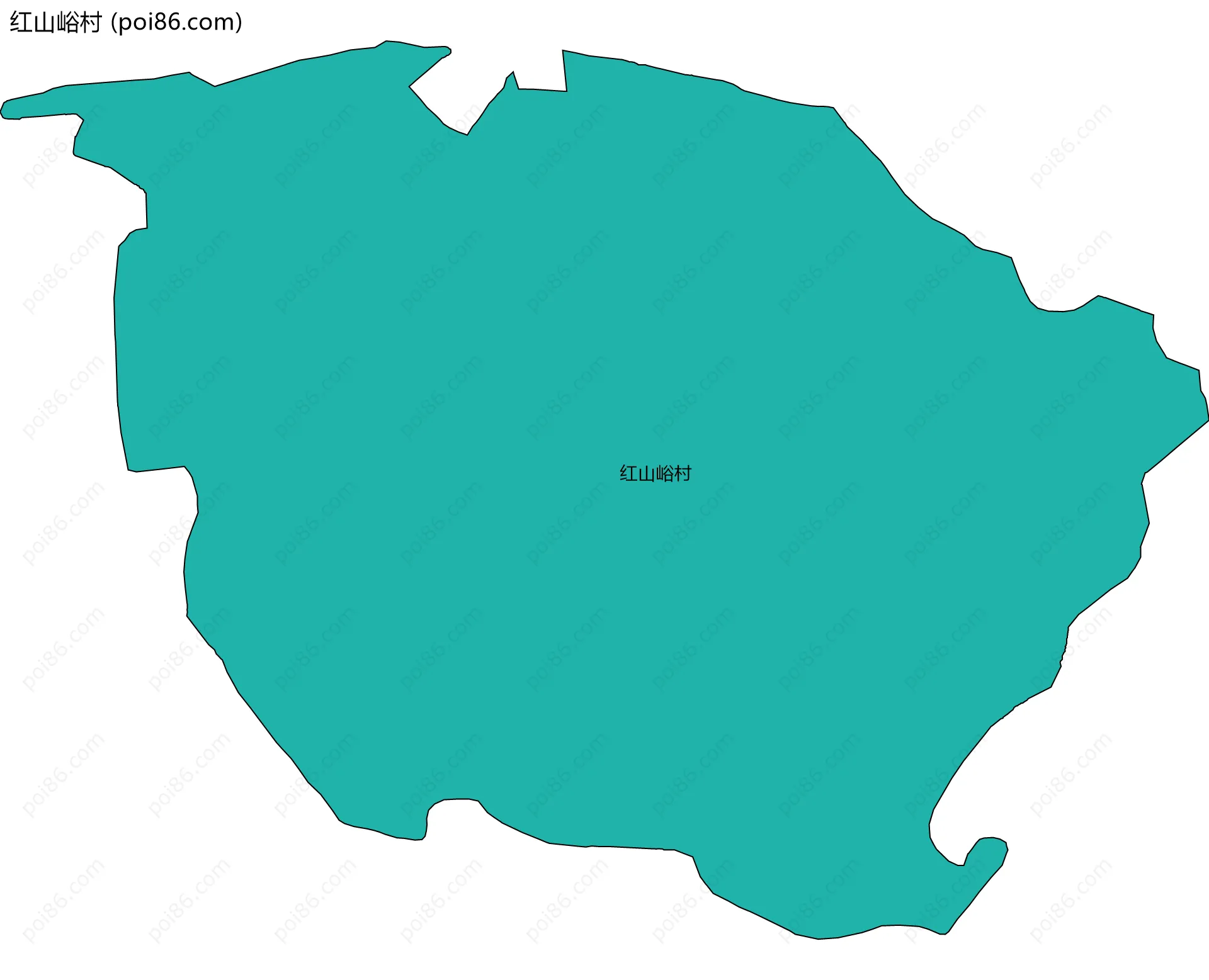 红山峪村边界地图