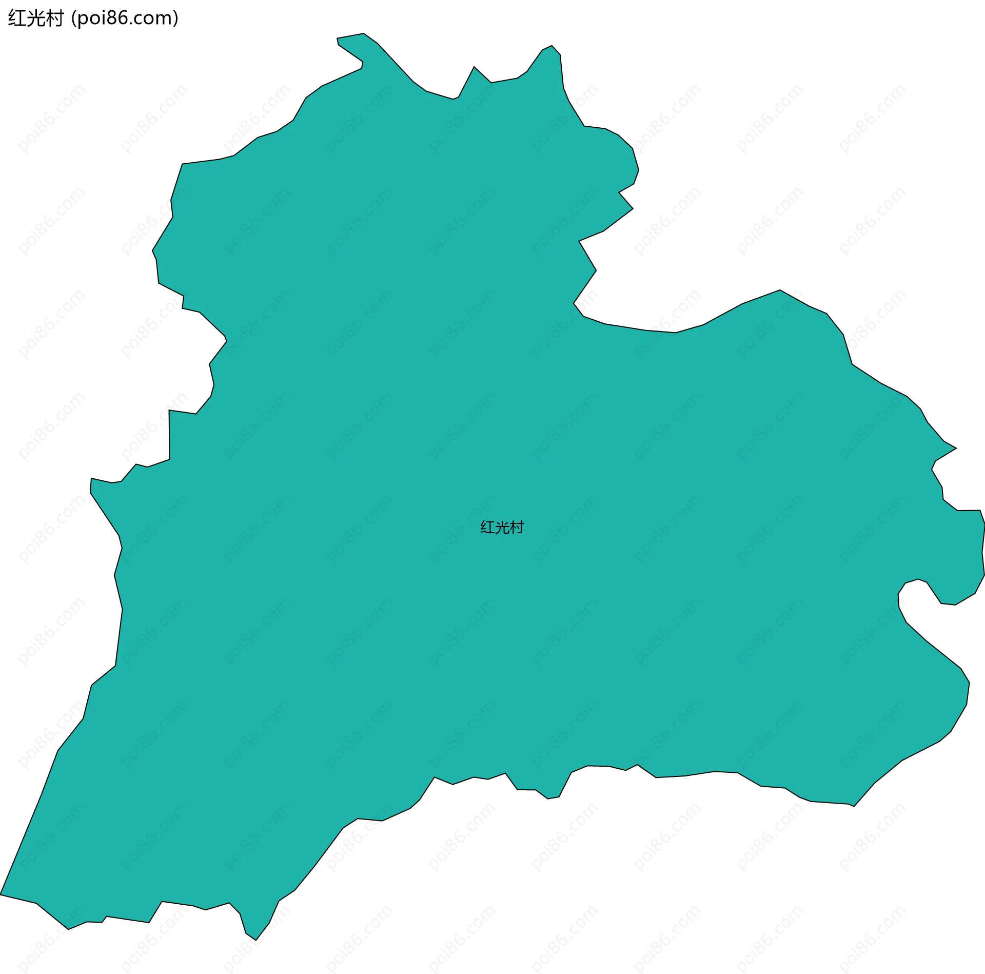 红光村边界地图