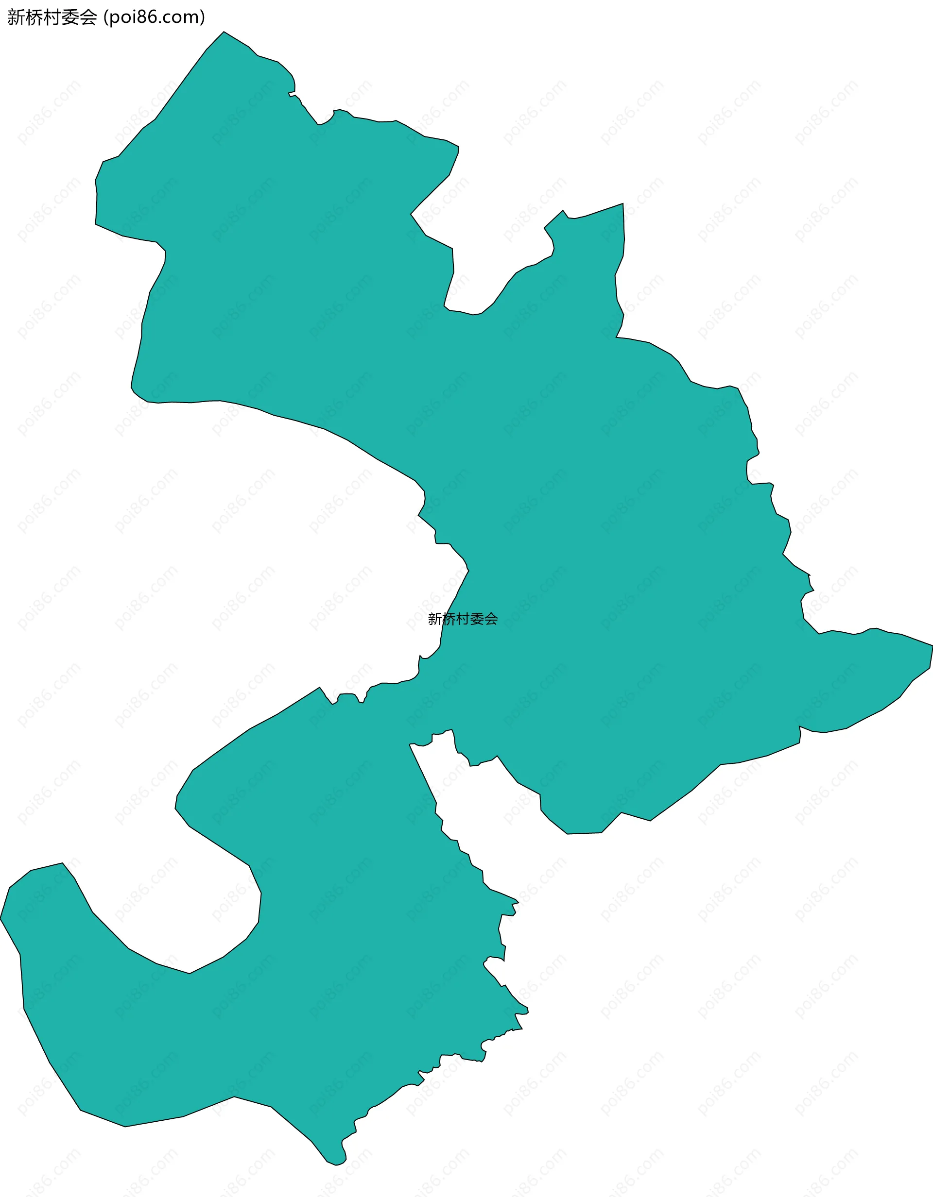 新桥村委会边界地图