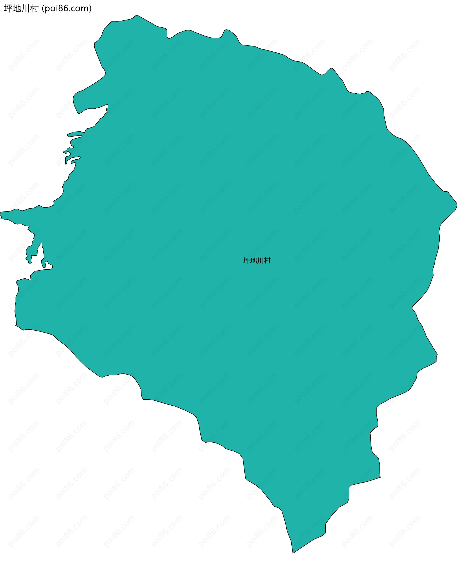 坪地川村边界地图