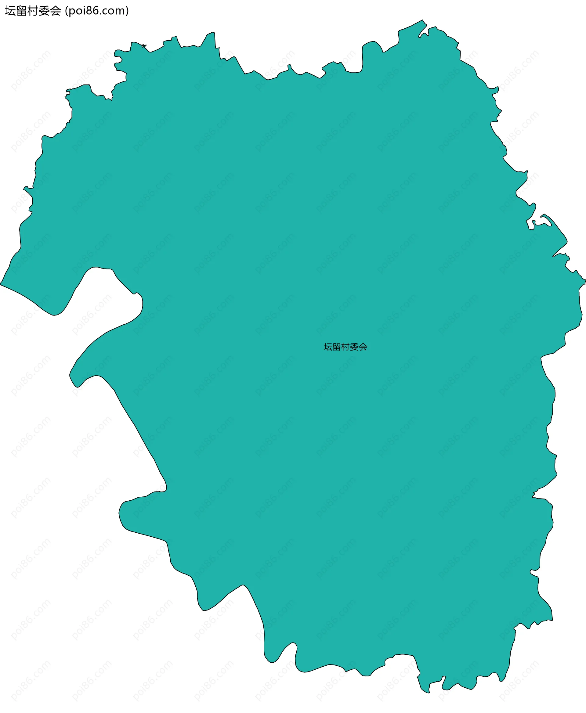 坛留村委会边界地图