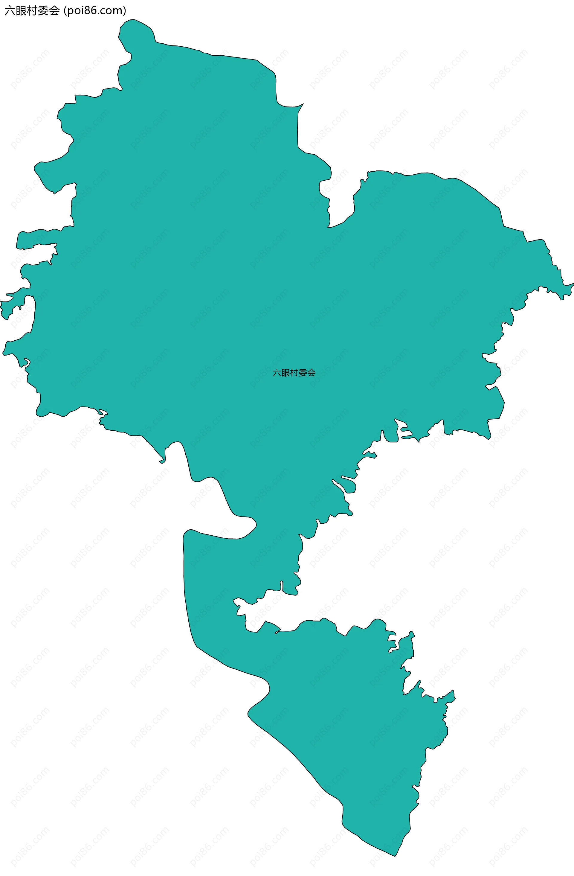 六眼村委会边界地图