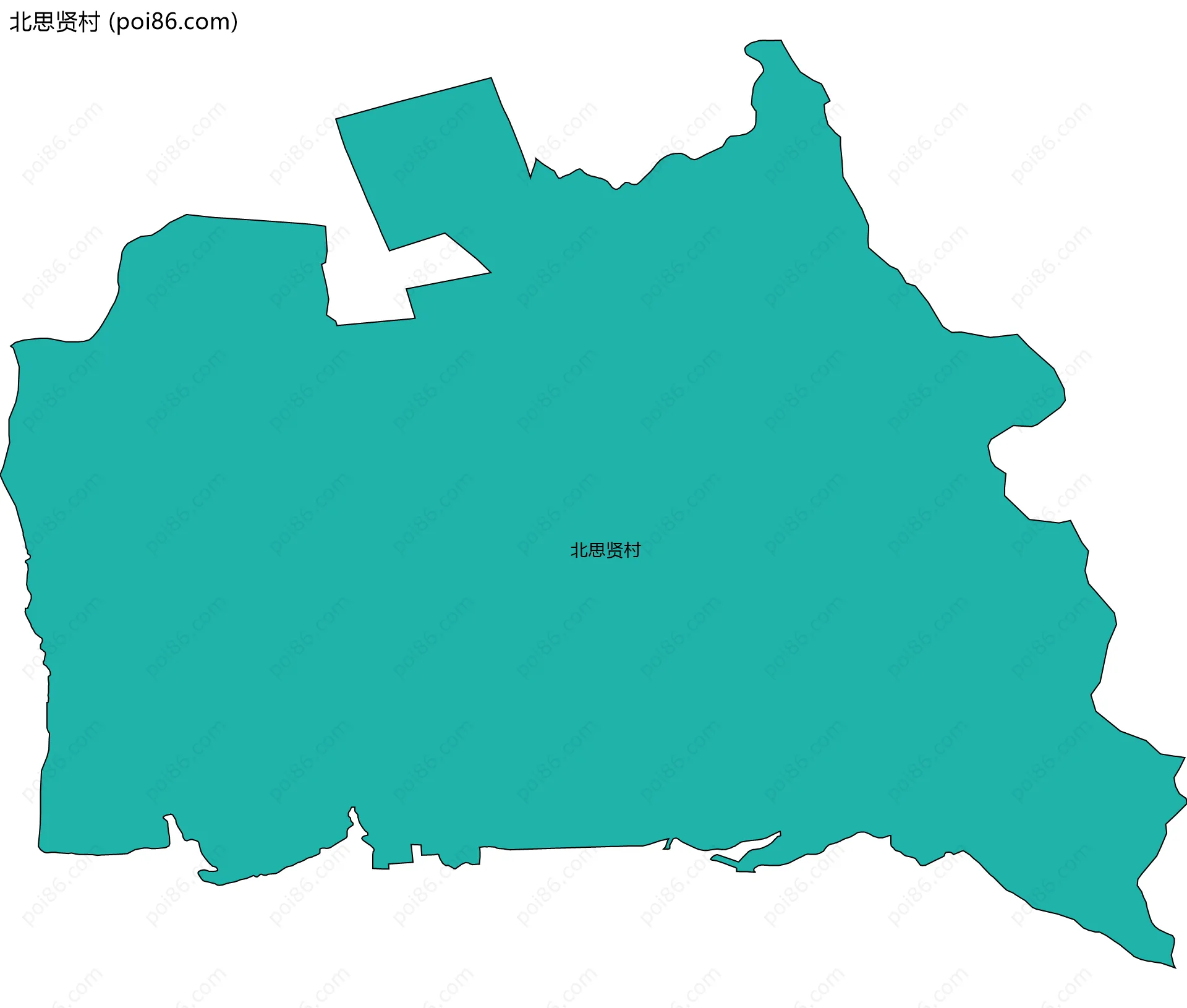 北思贤村边界地图