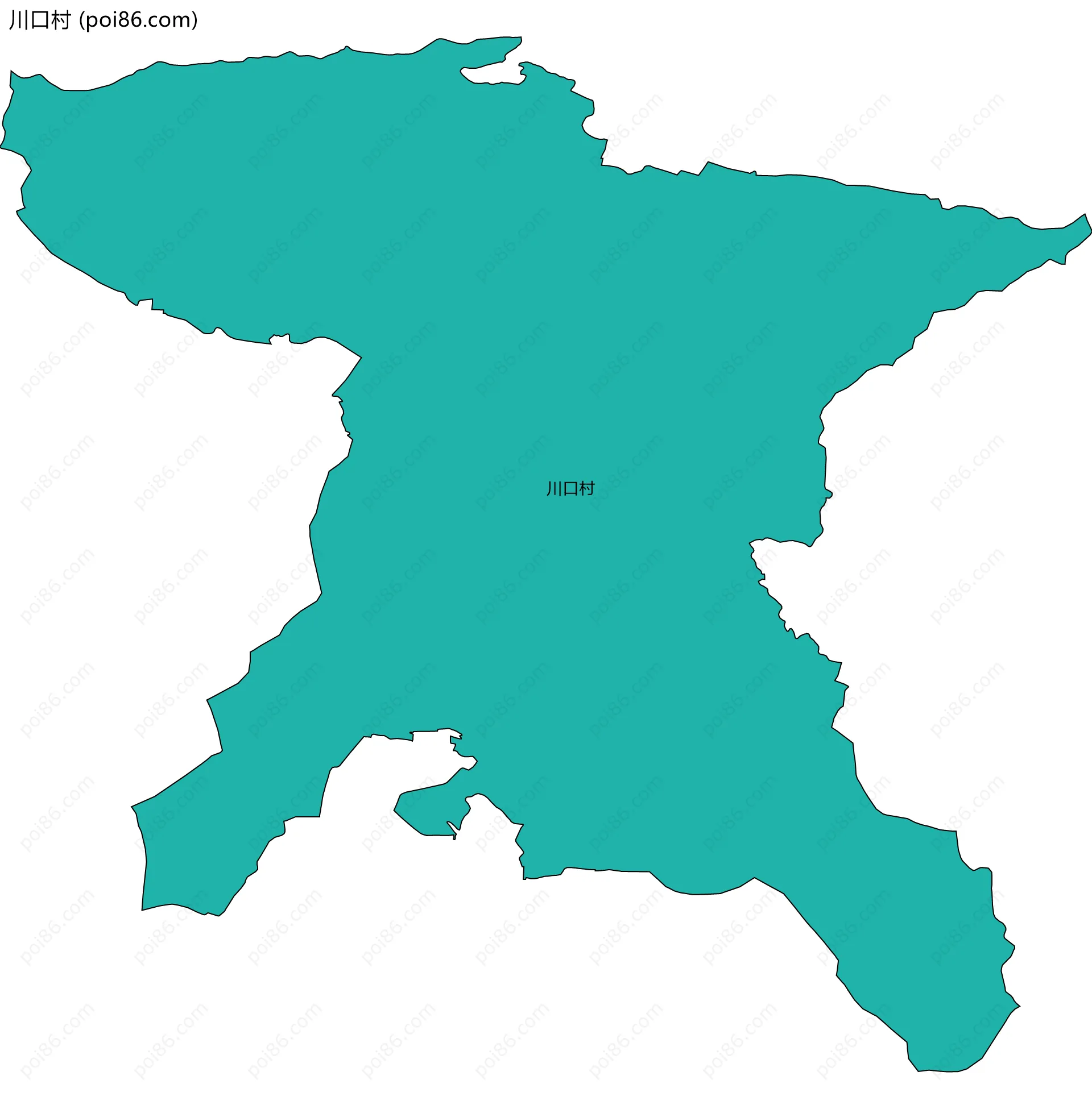 川口村边界地图