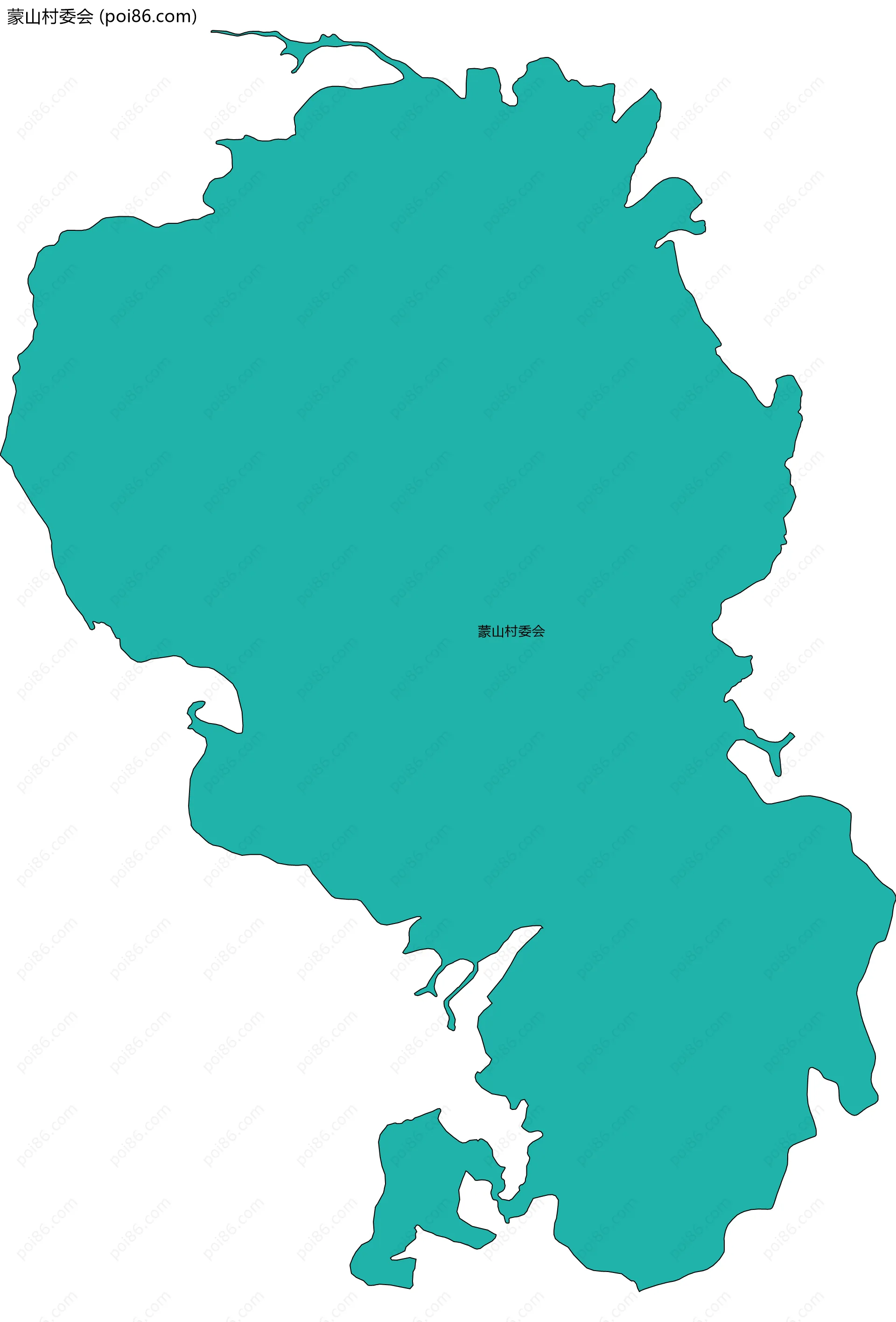 蒙山村委会边界地图