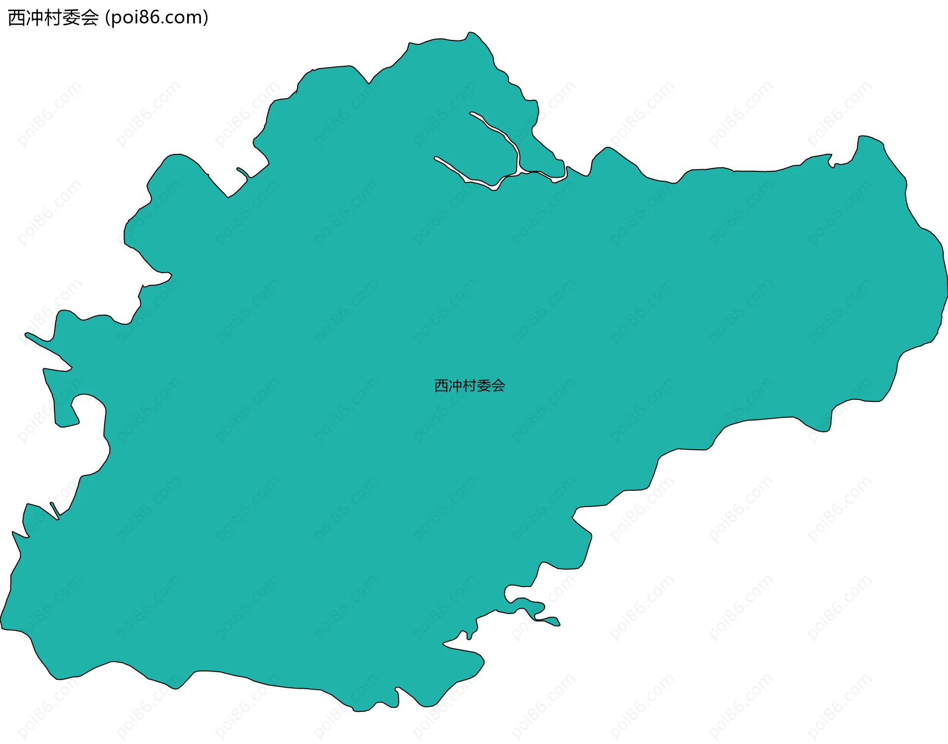 西冲村委会边界地图