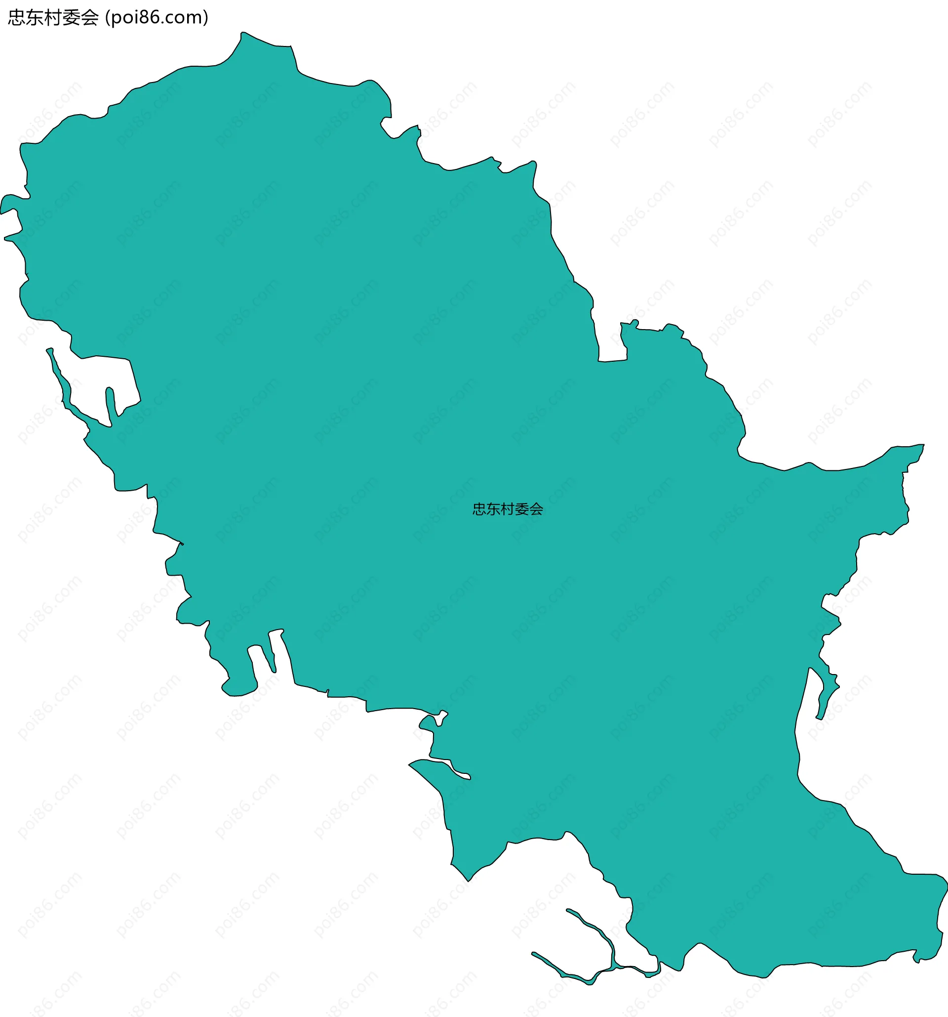 忠东村委会边界地图