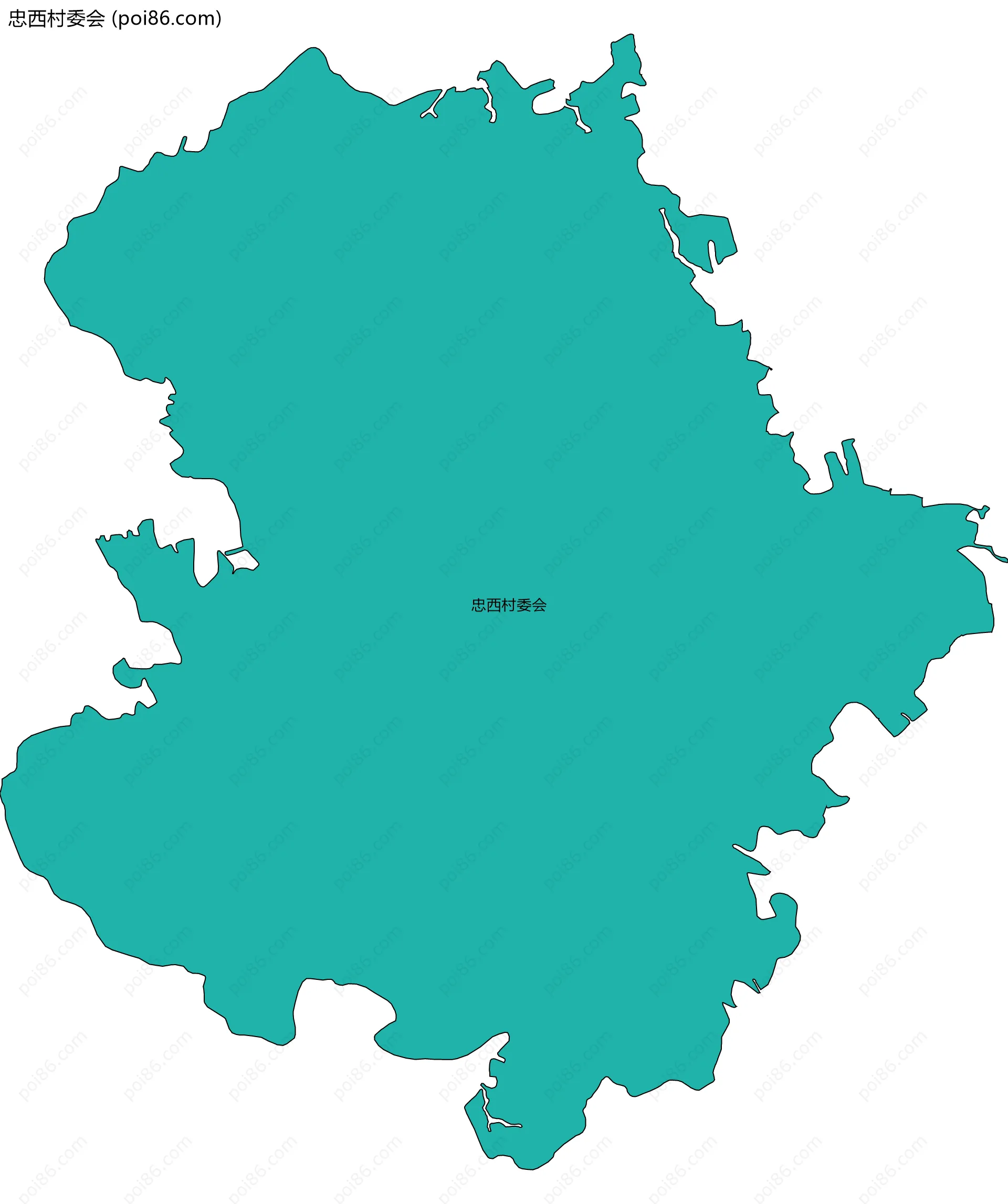 忠西村委会边界地图