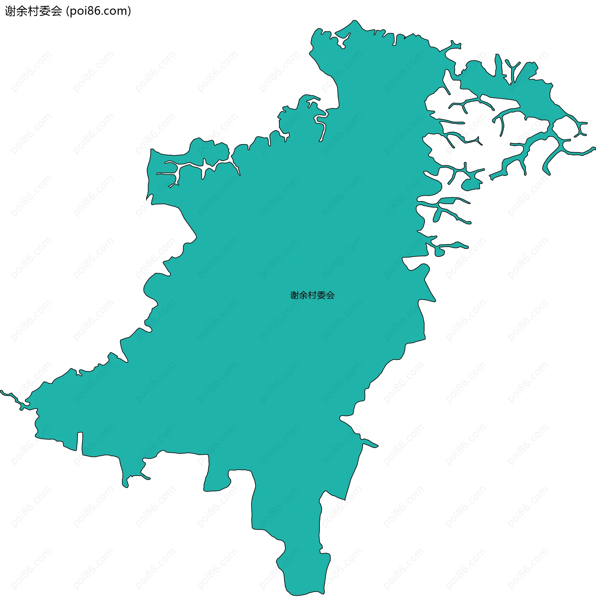 谢余村委会边界地图