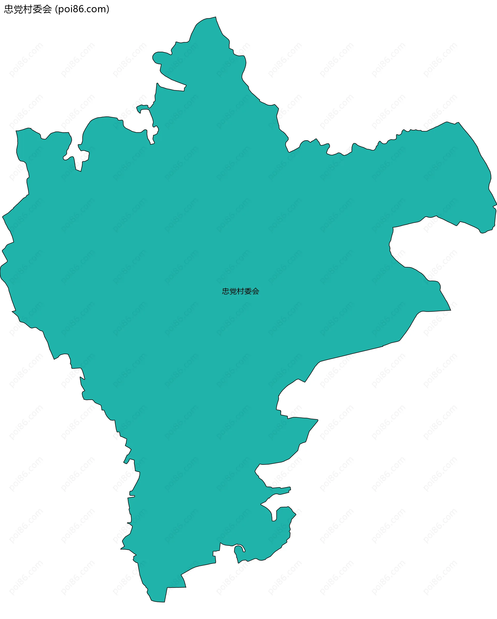 忠党村委会边界地图