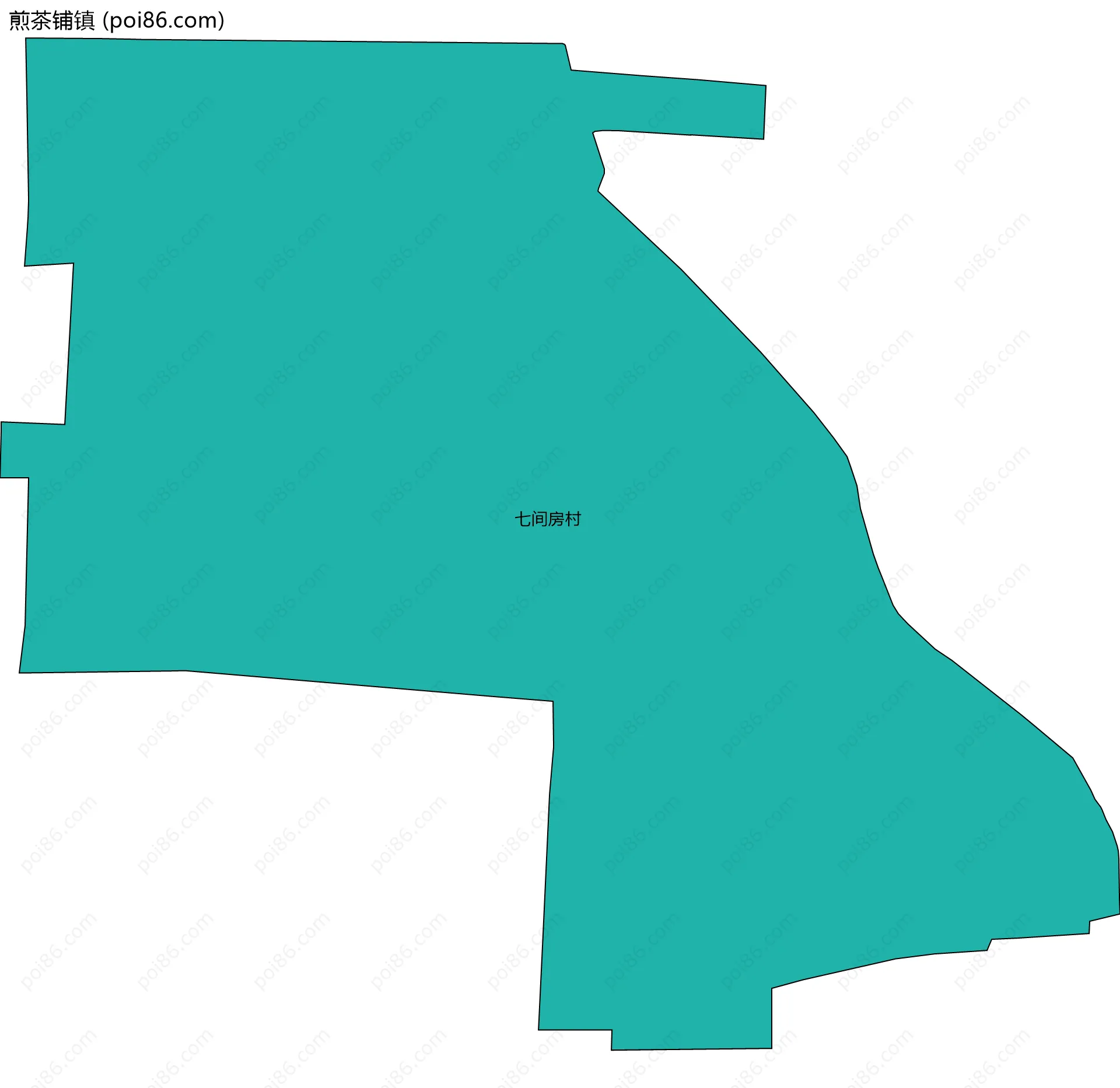 煎茶铺镇边界地图(五级行政区划)