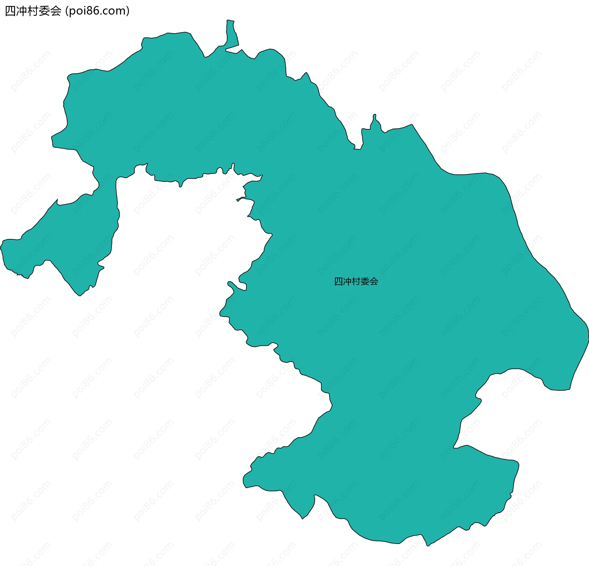 四冲村委会边界地图