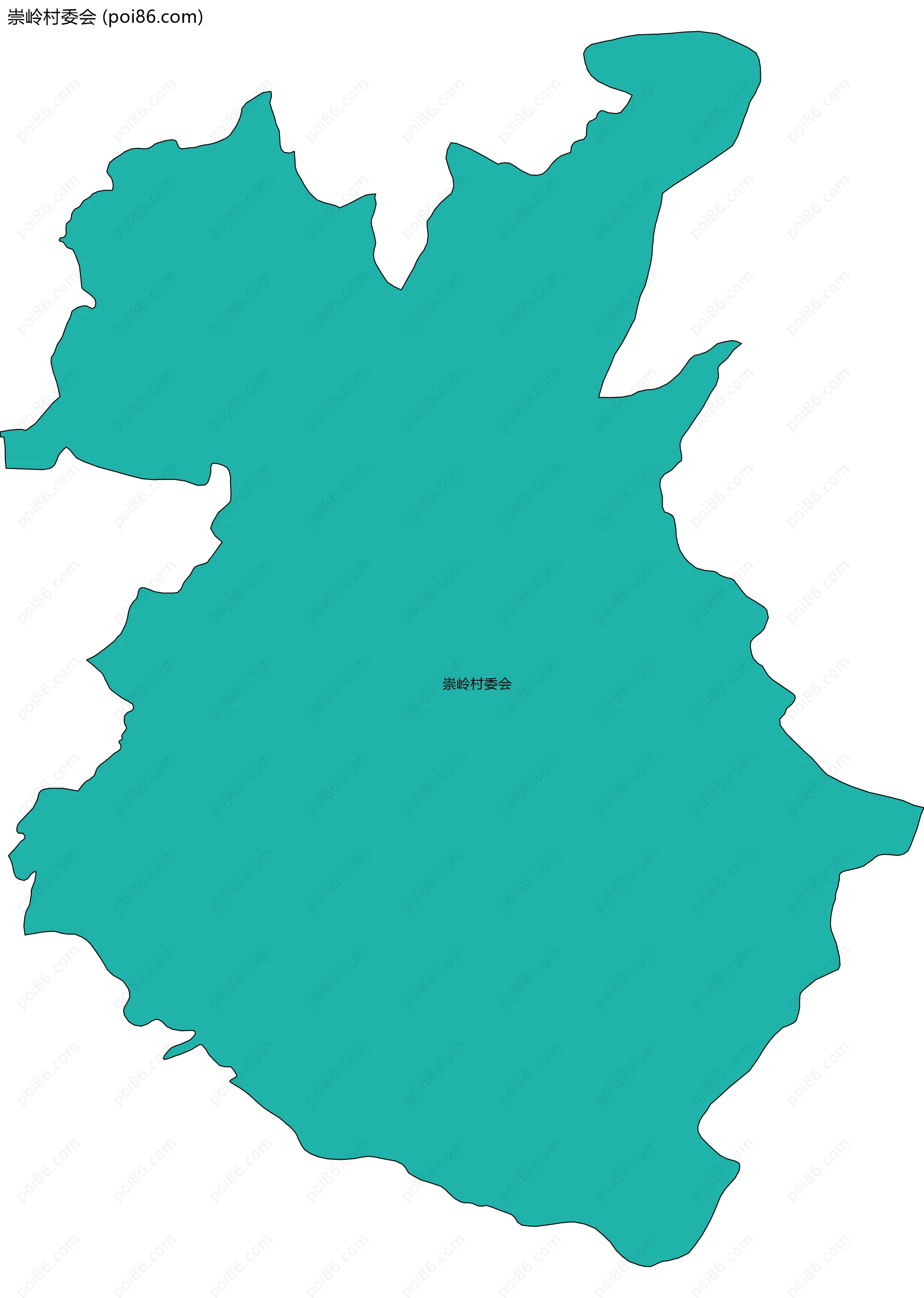 崇岭村委会边界地图