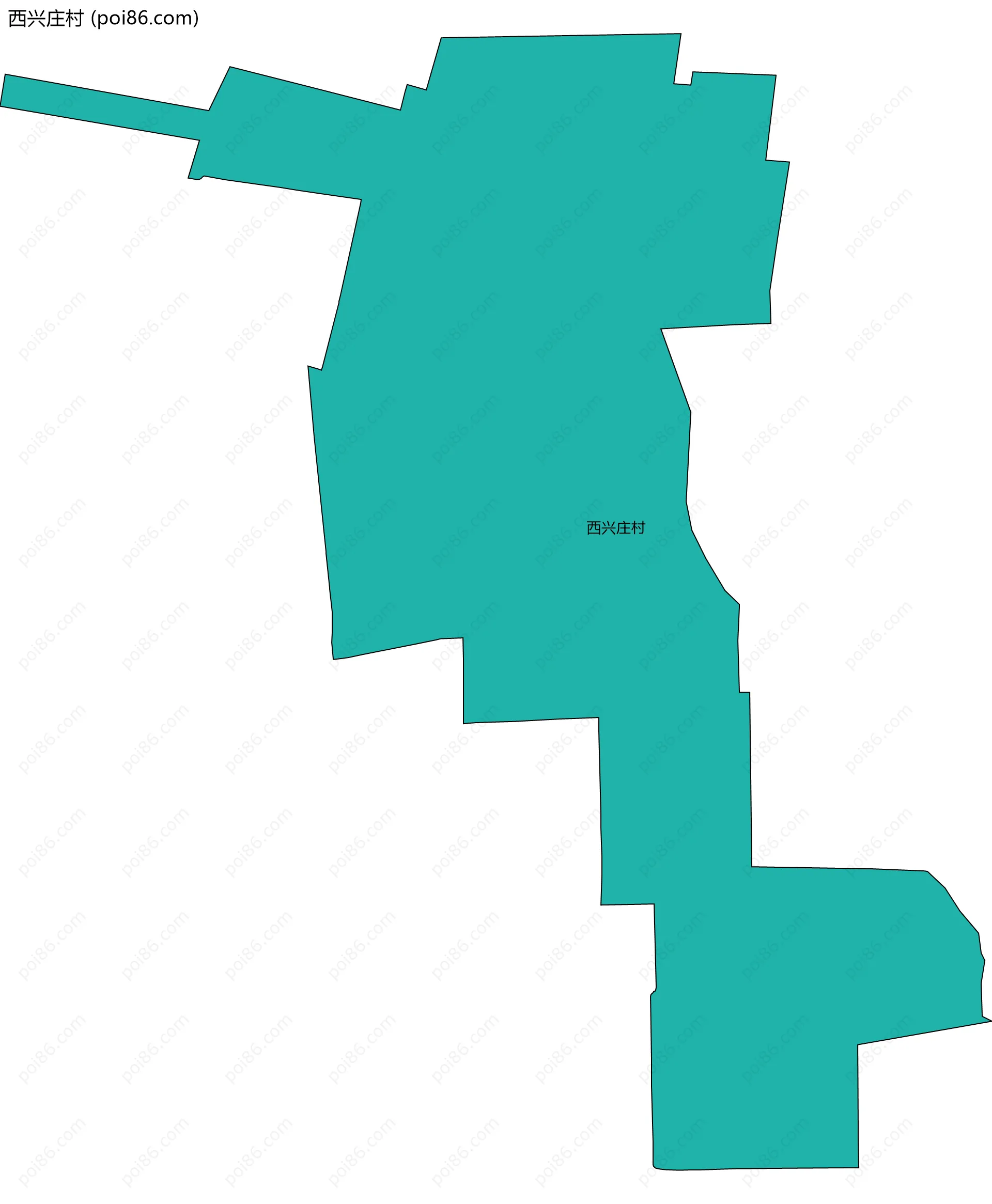 西兴庄村边界地图