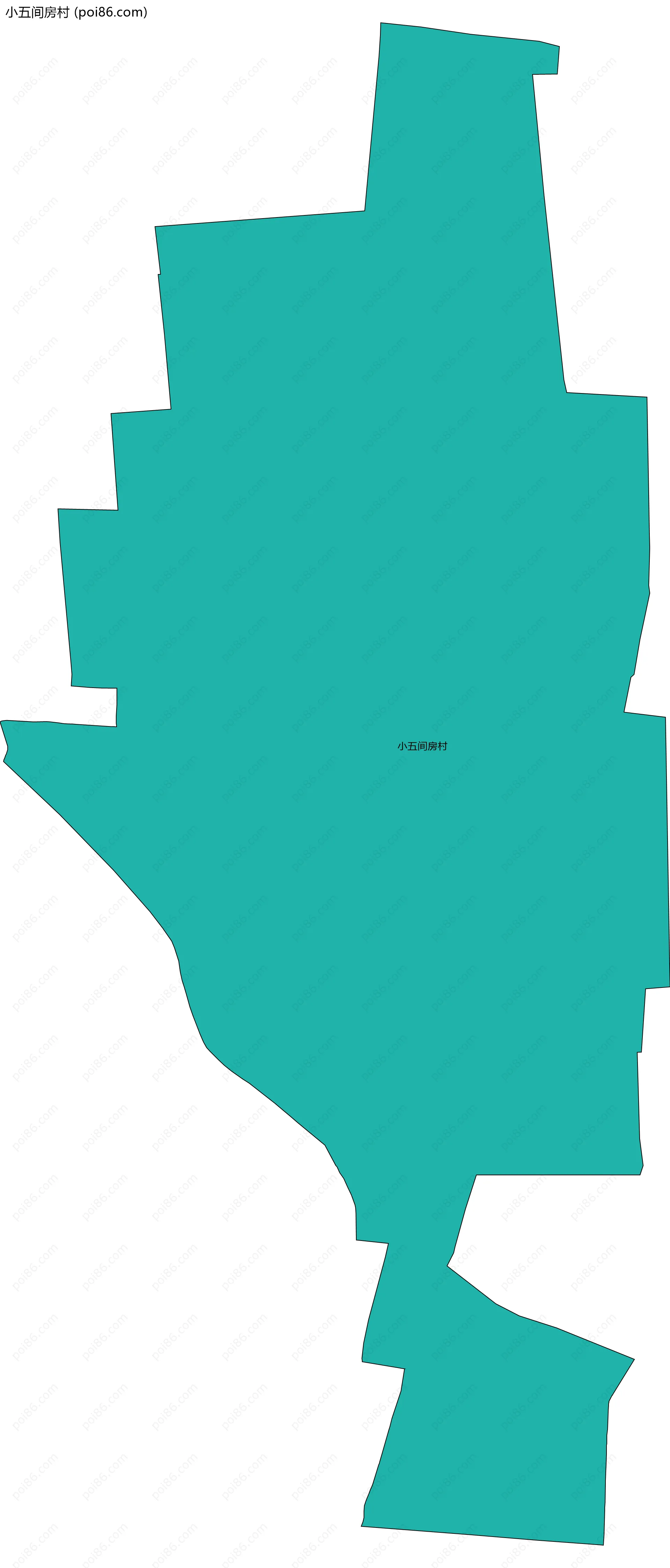 小五间房村边界地图