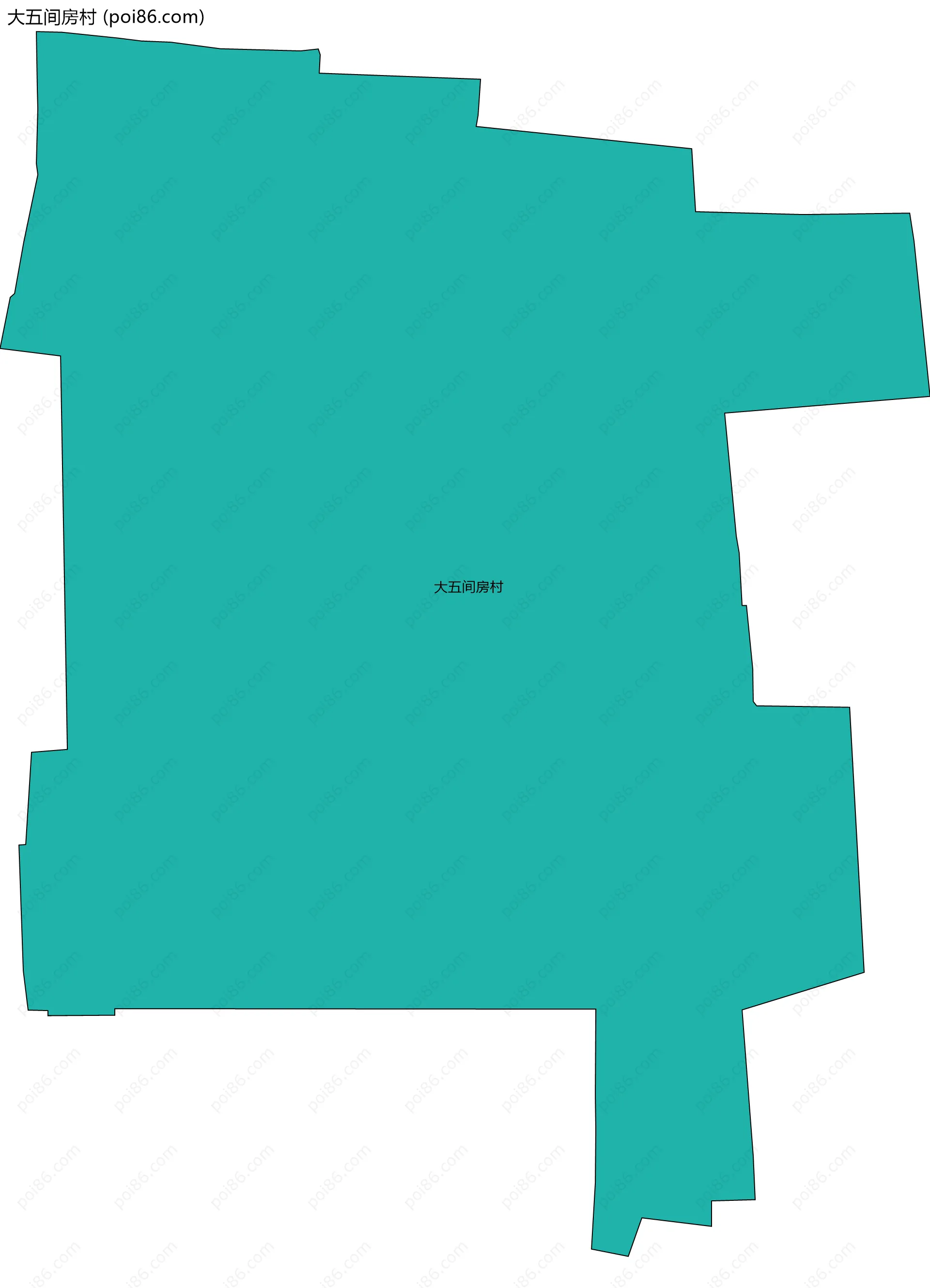 大五间房村边界地图