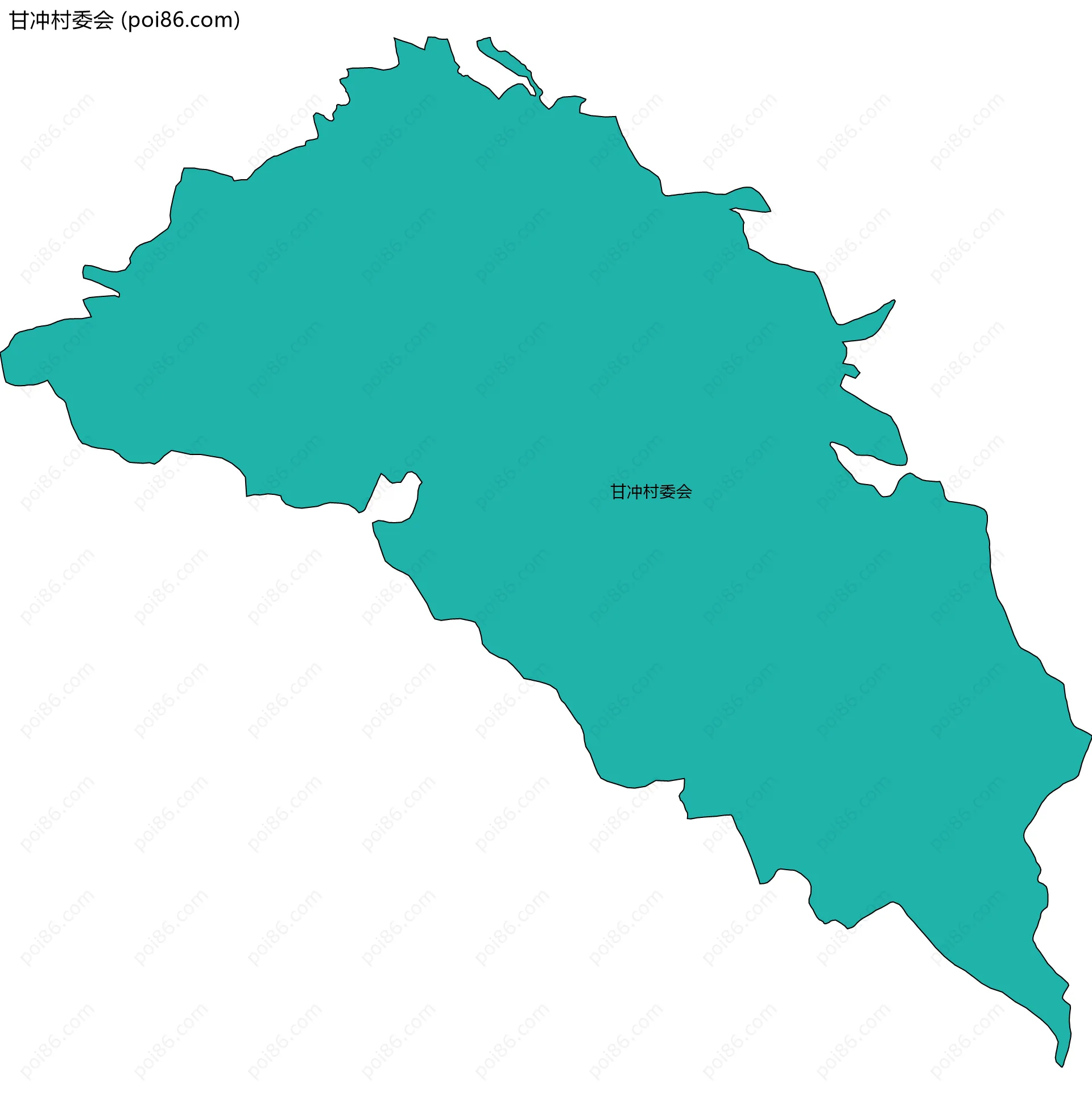 甘冲村委会边界地图