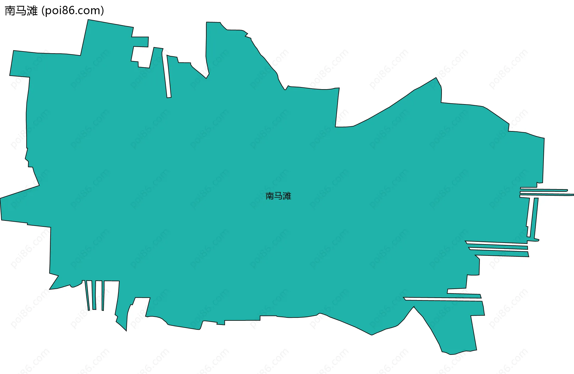 南马滩边界地图