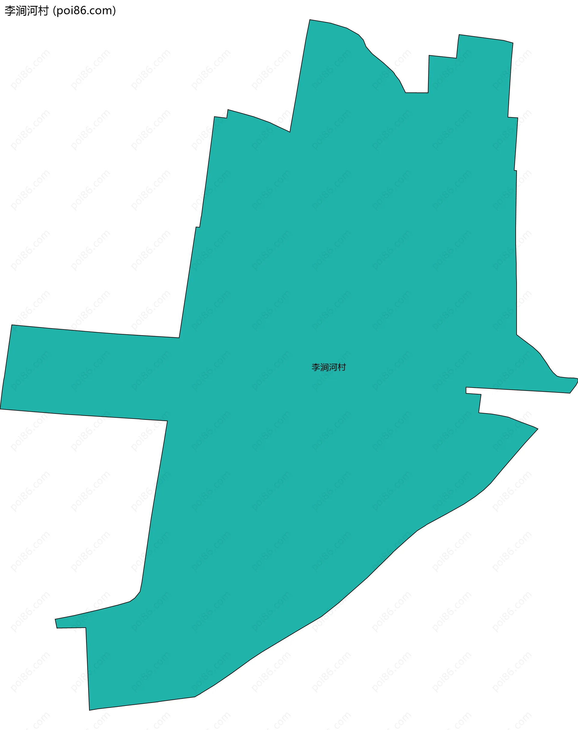 李涧河村边界地图