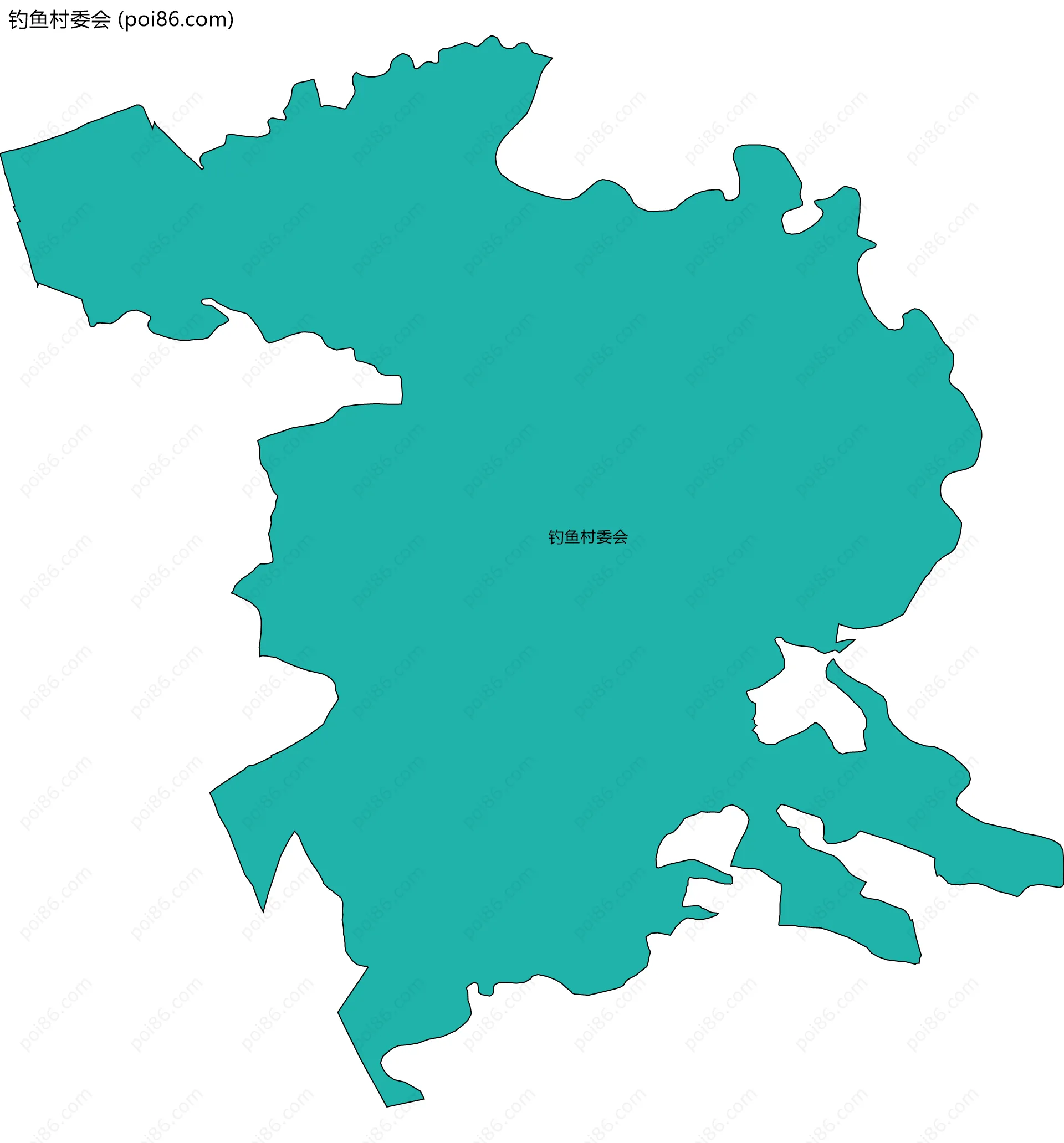 钓鱼村委会边界地图