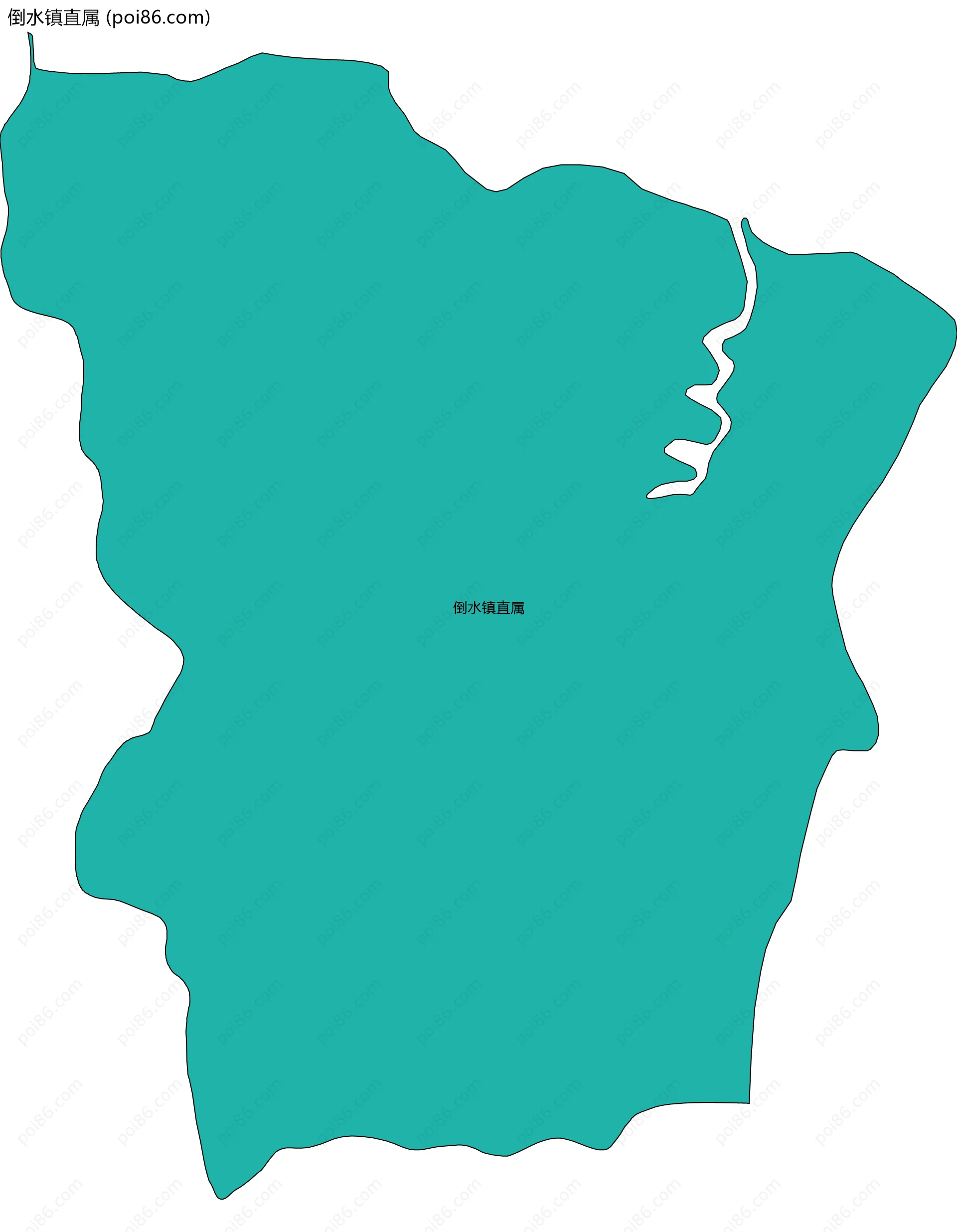 倒水镇直属边界地图