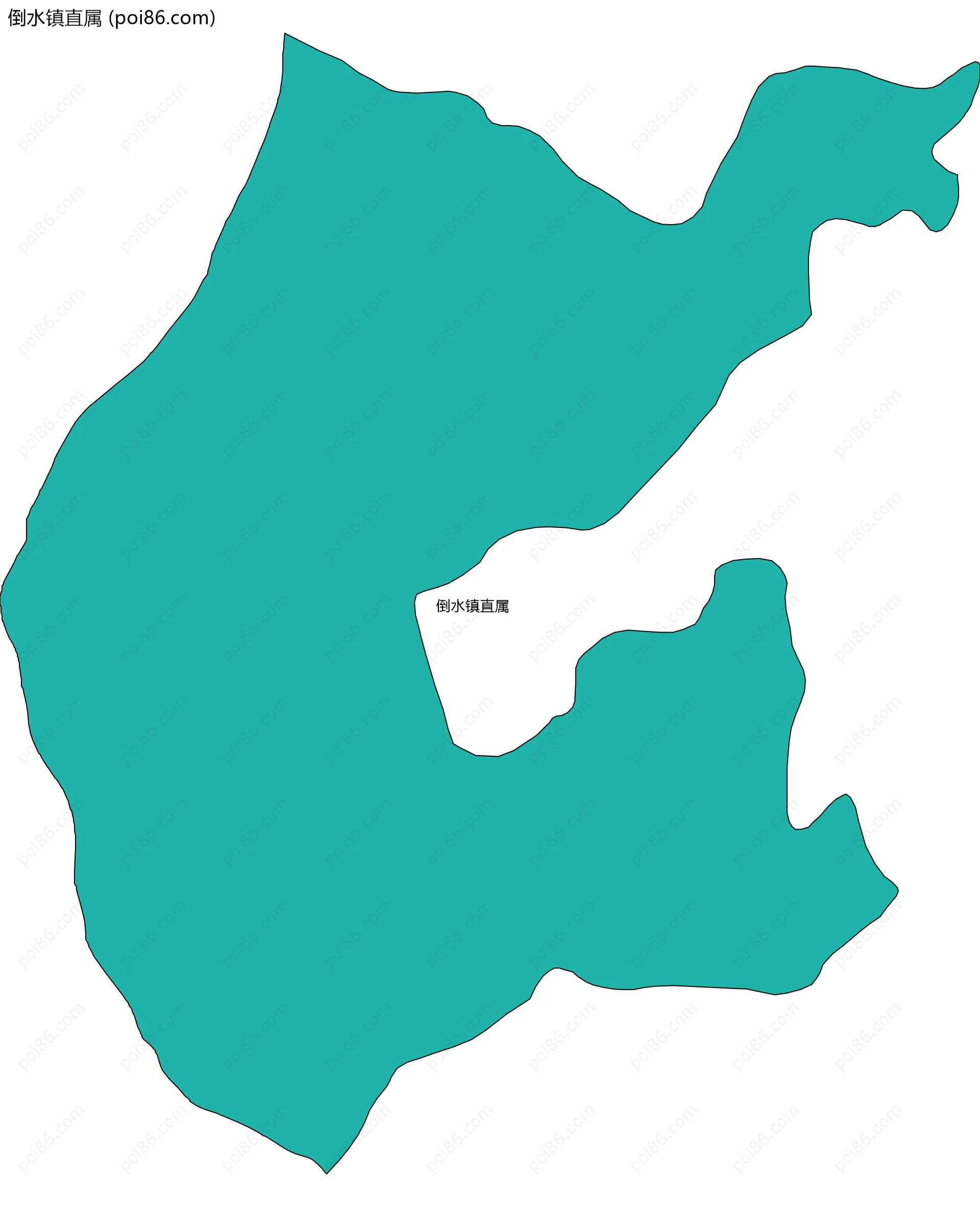 倒水镇直属边界地图