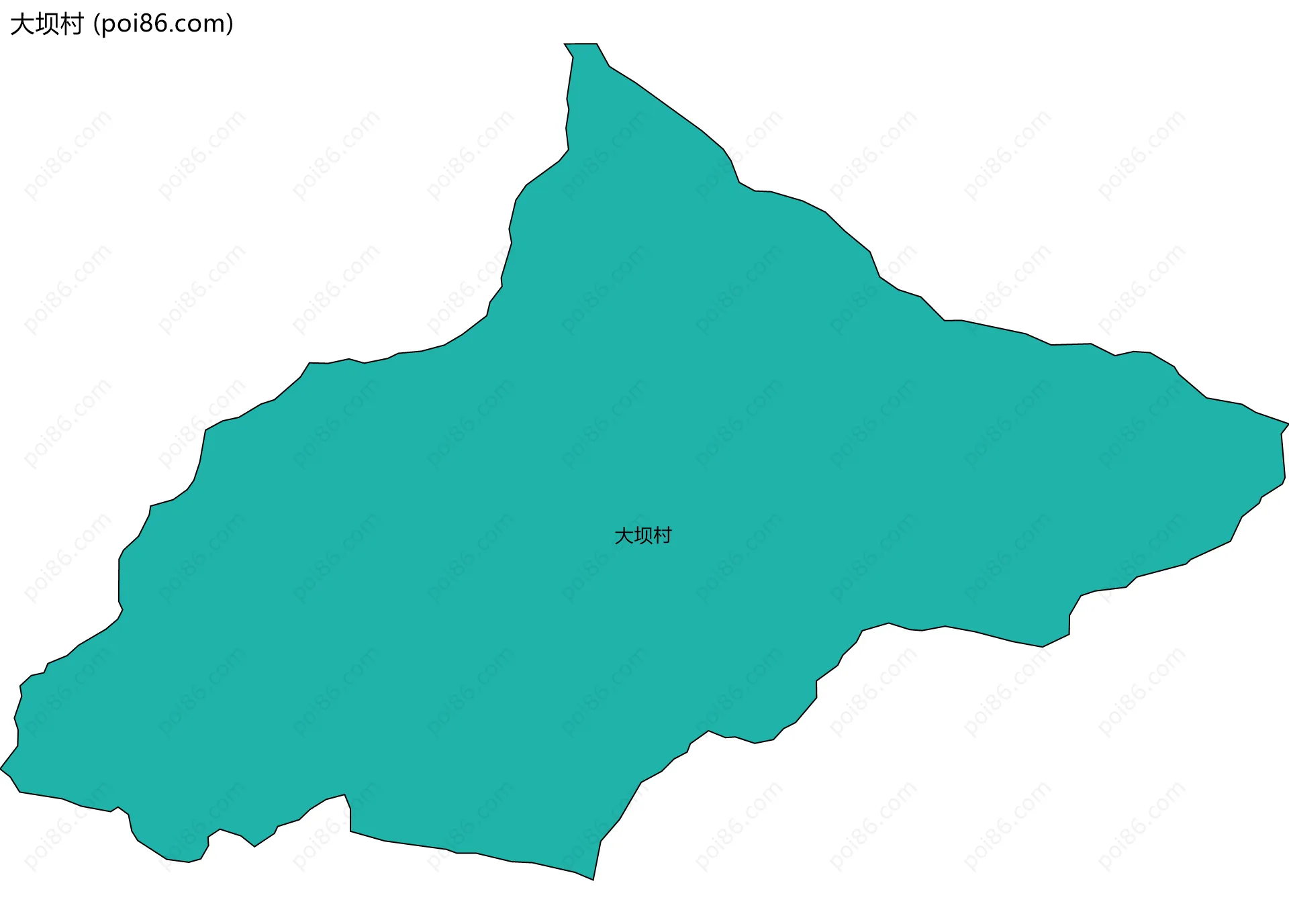 大坝村边界地图