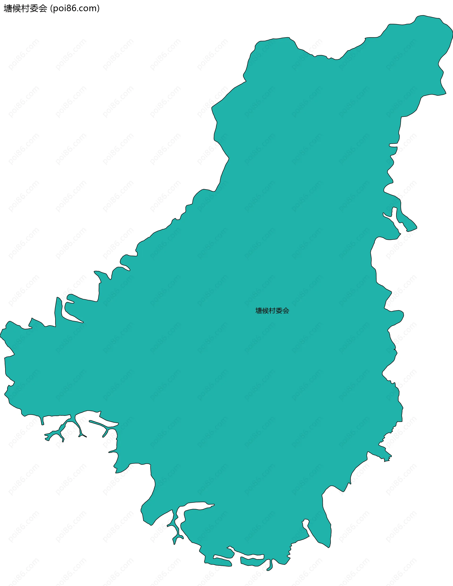 塘候村委会边界地图