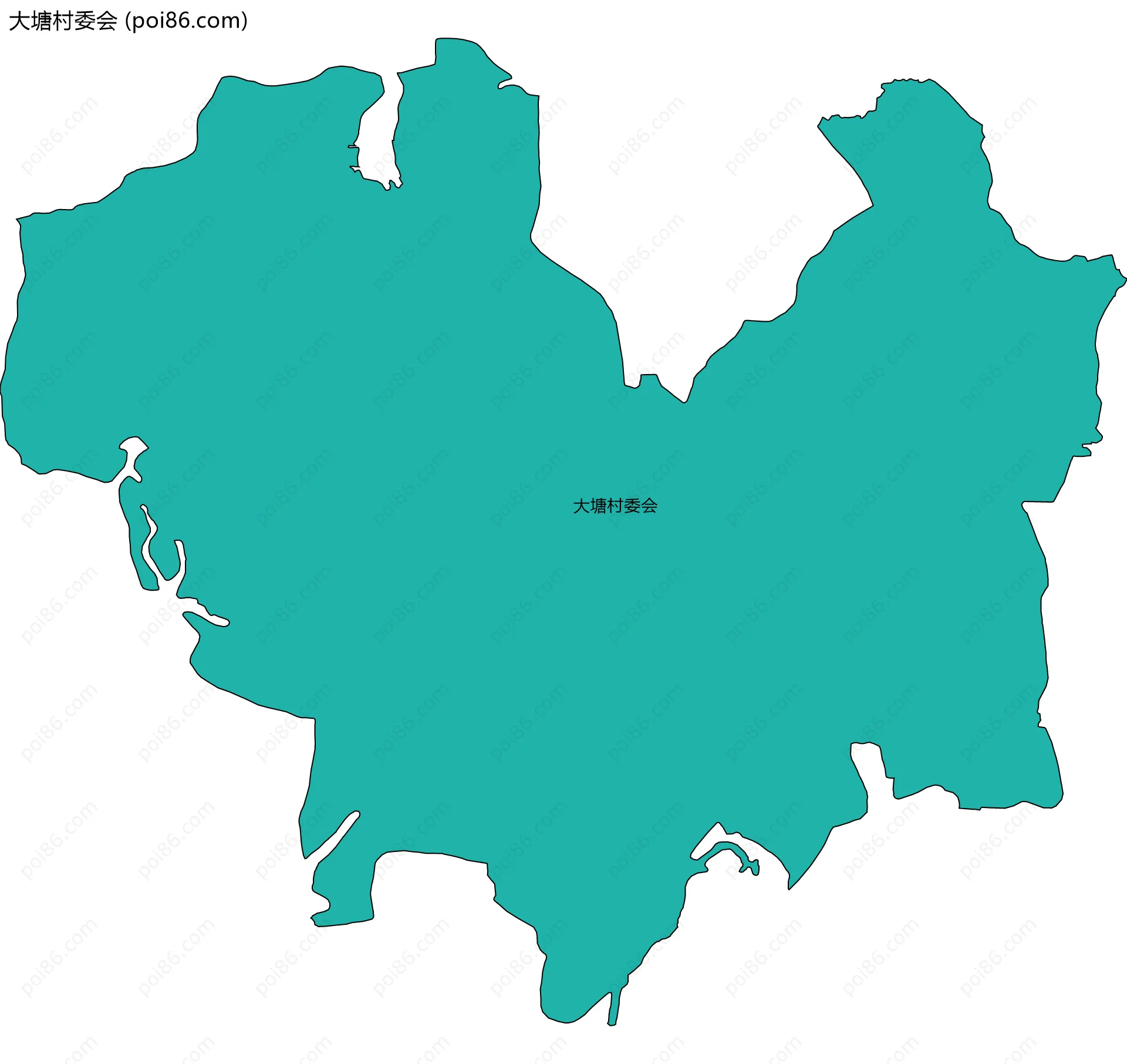 大塘村委会边界地图