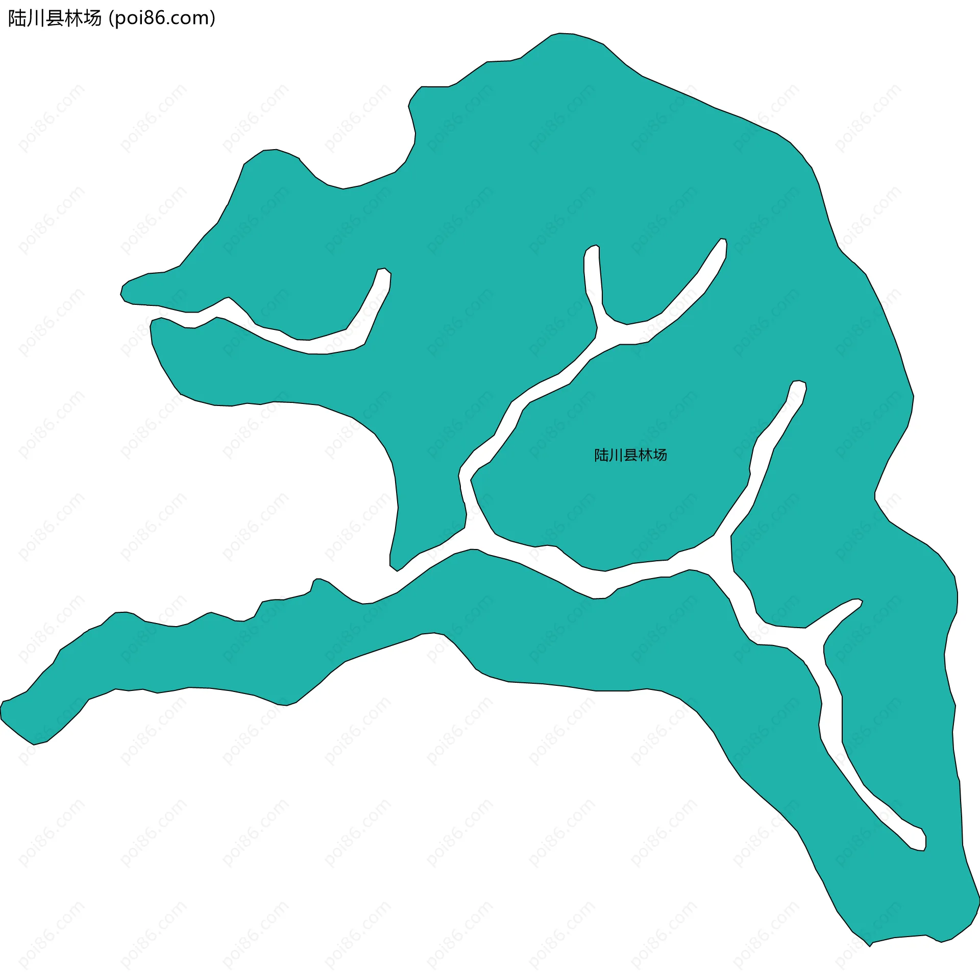 陆川县林场边界地图