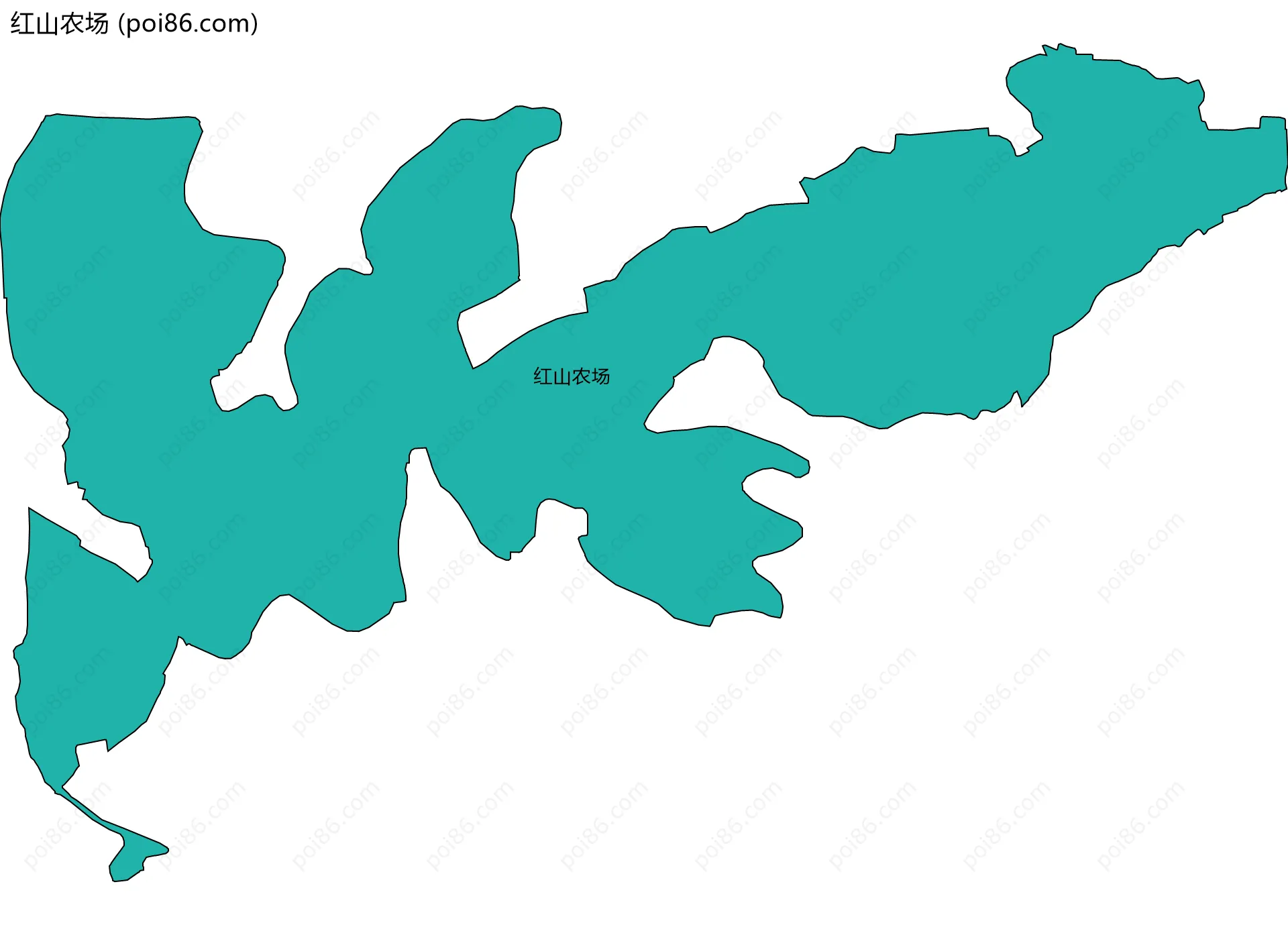 红山农场边界地图