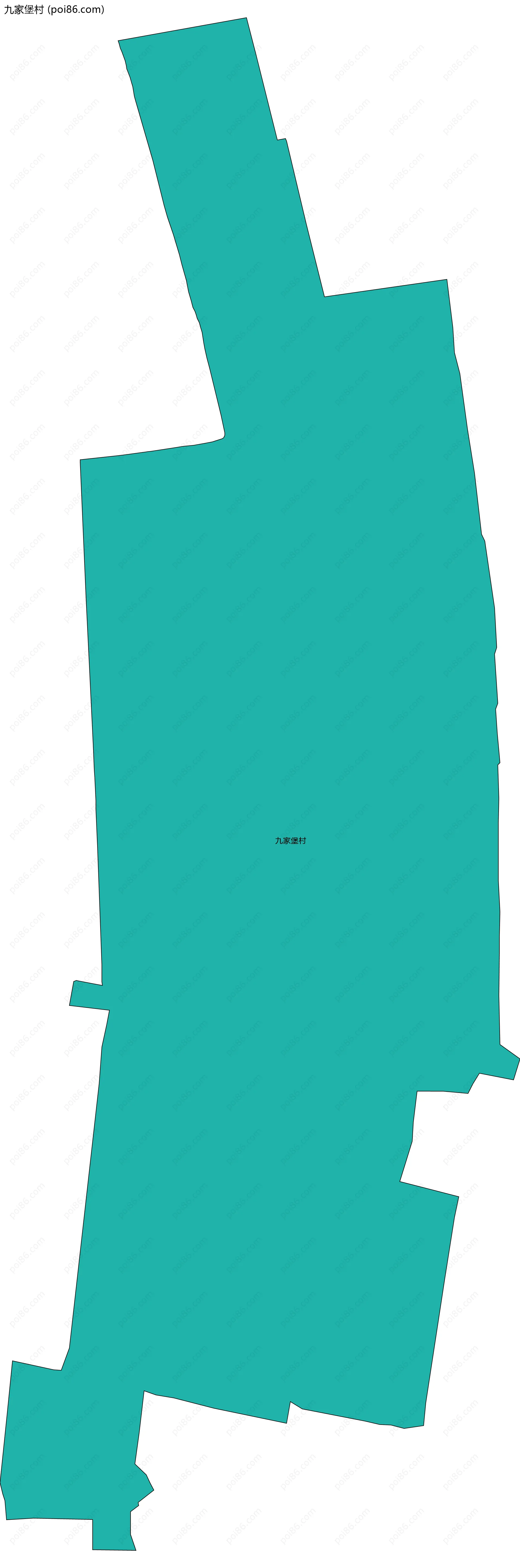 九家堡村边界地图