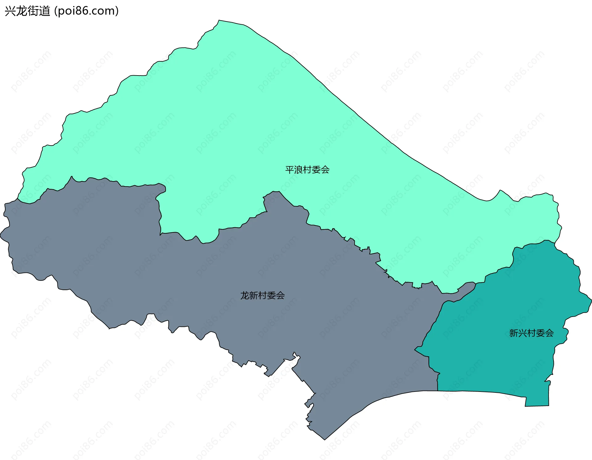 兴龙街道边界地图(五级行政区划)