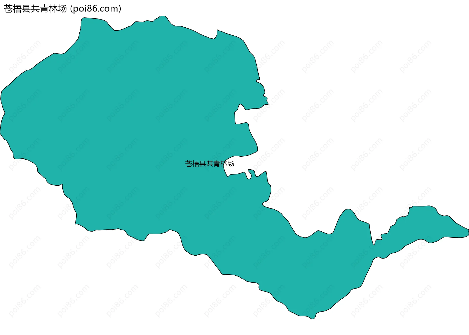 苍梧县共青林场边界地图